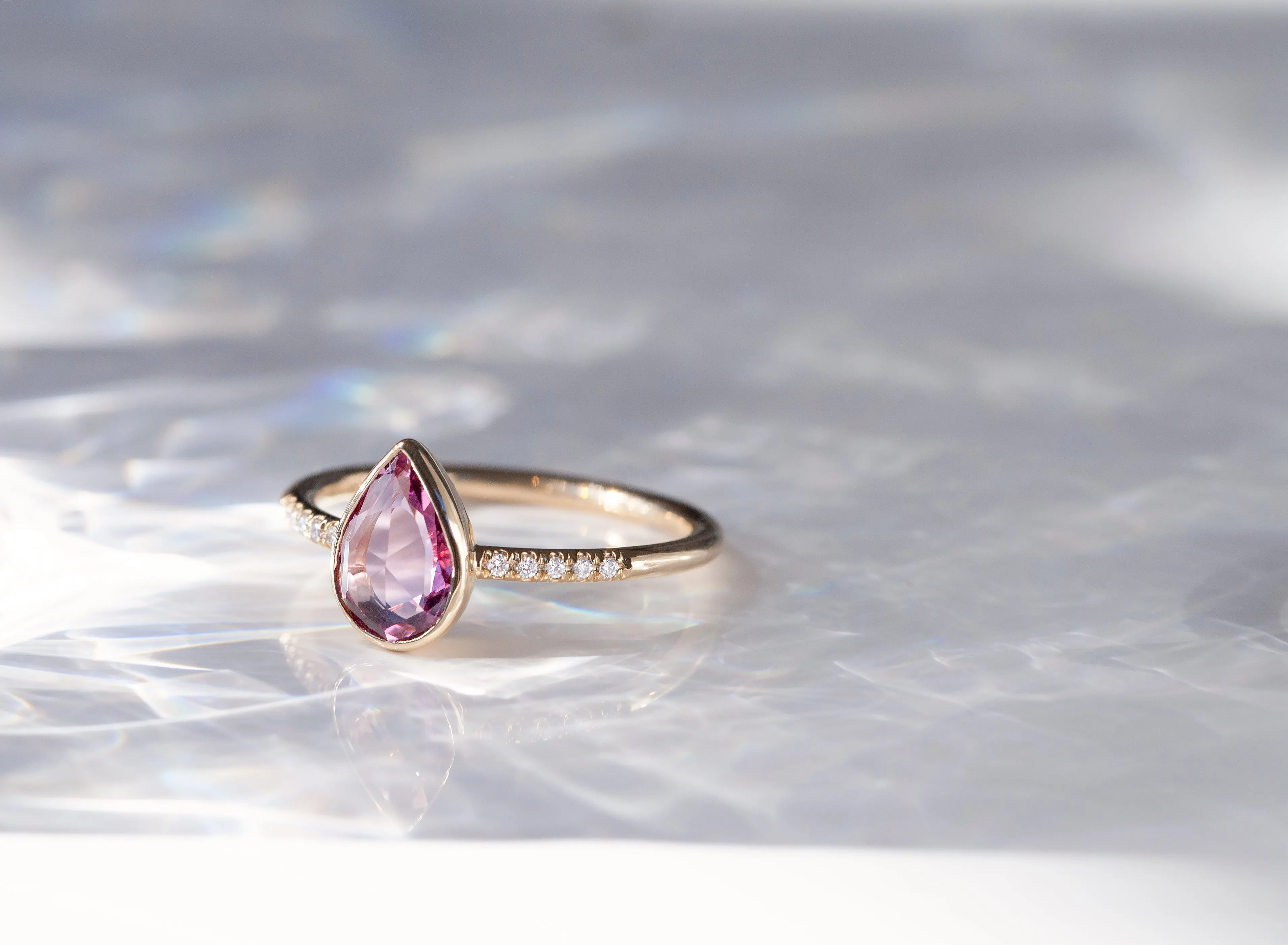 0.88-Carat Purplish-Pink Sapphire Ring