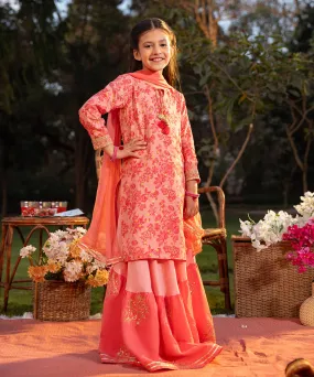 3 Piece - Embroidered Raw Silk Suit