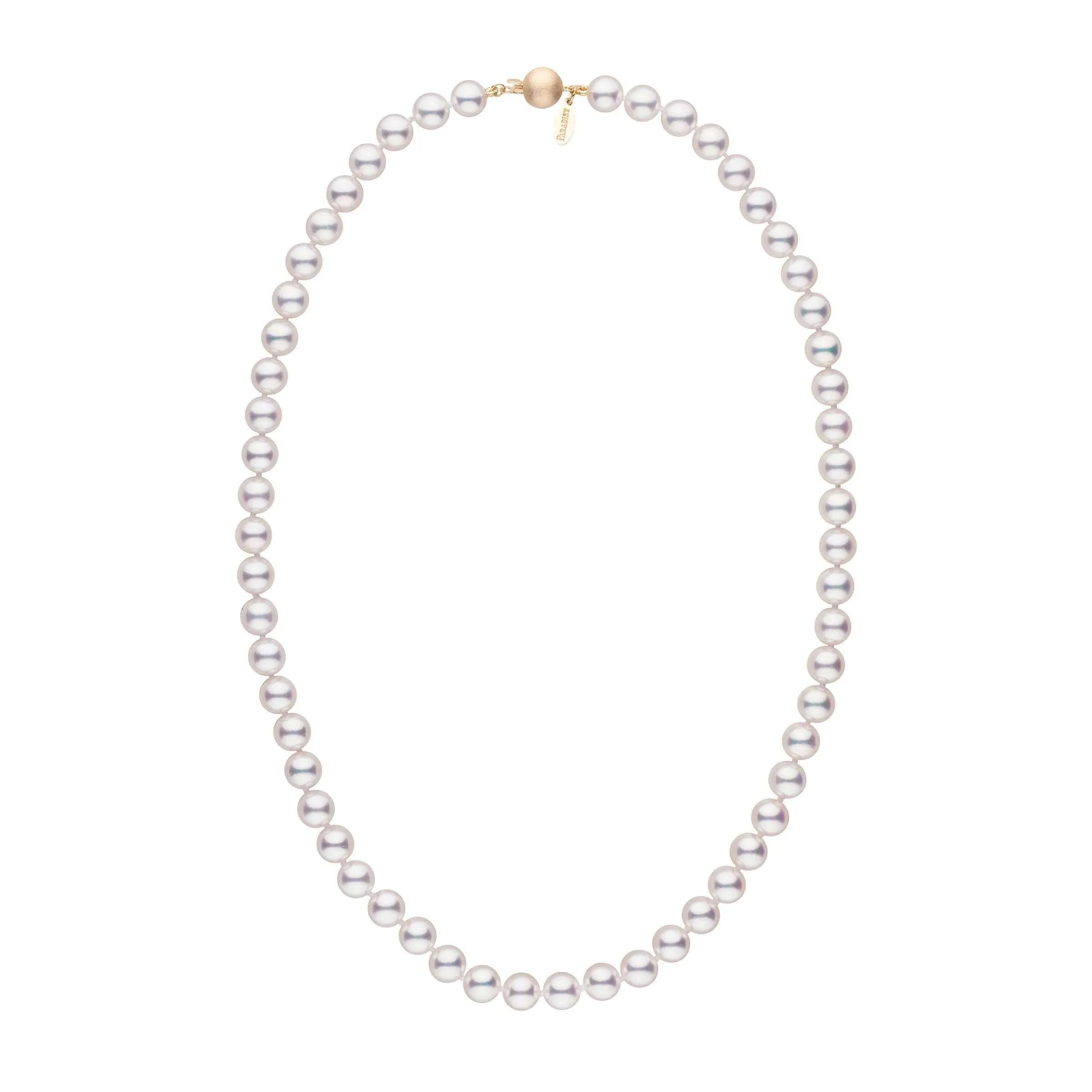 7.0-7.5 mm 18 Inch White Hanadama Akoya Pearl Necklace