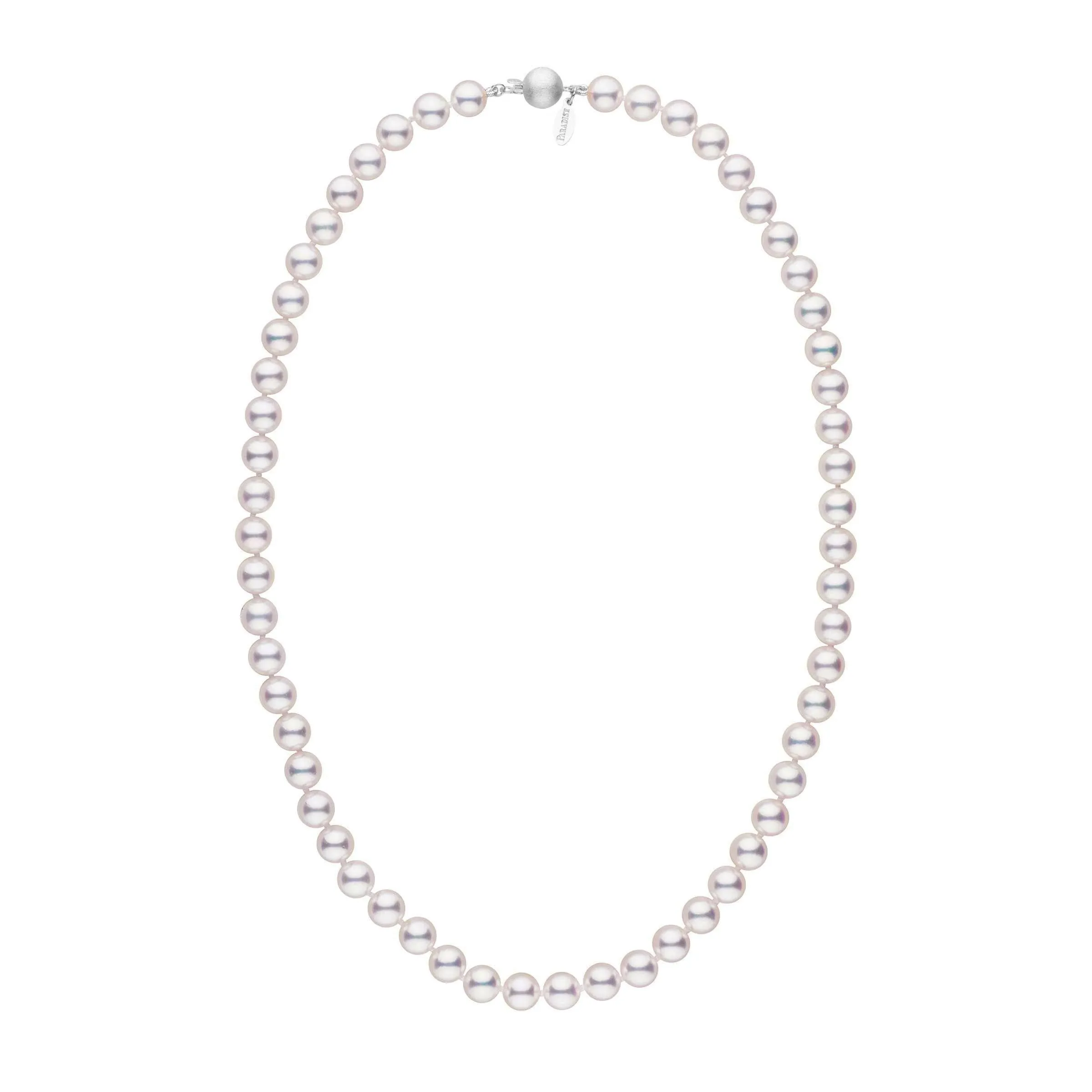 7.0-7.5 mm 18 Inch White Hanadama Akoya Pearl Necklace