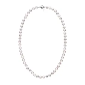 7.0-7.5 mm 18 Inch White Hanadama Akoya Pearl Necklace