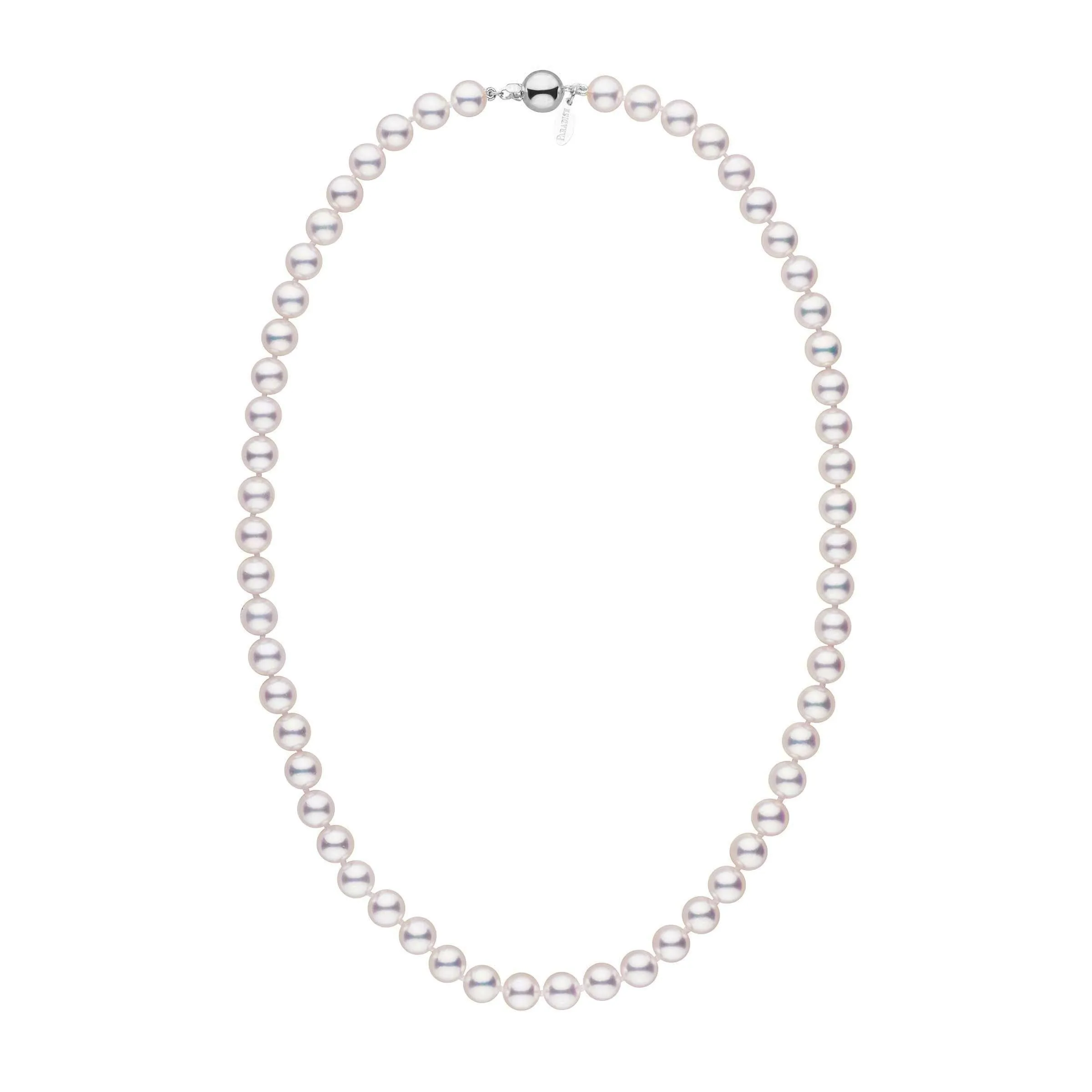 7.0-7.5 mm 18 Inch White Hanadama Akoya Pearl Necklace