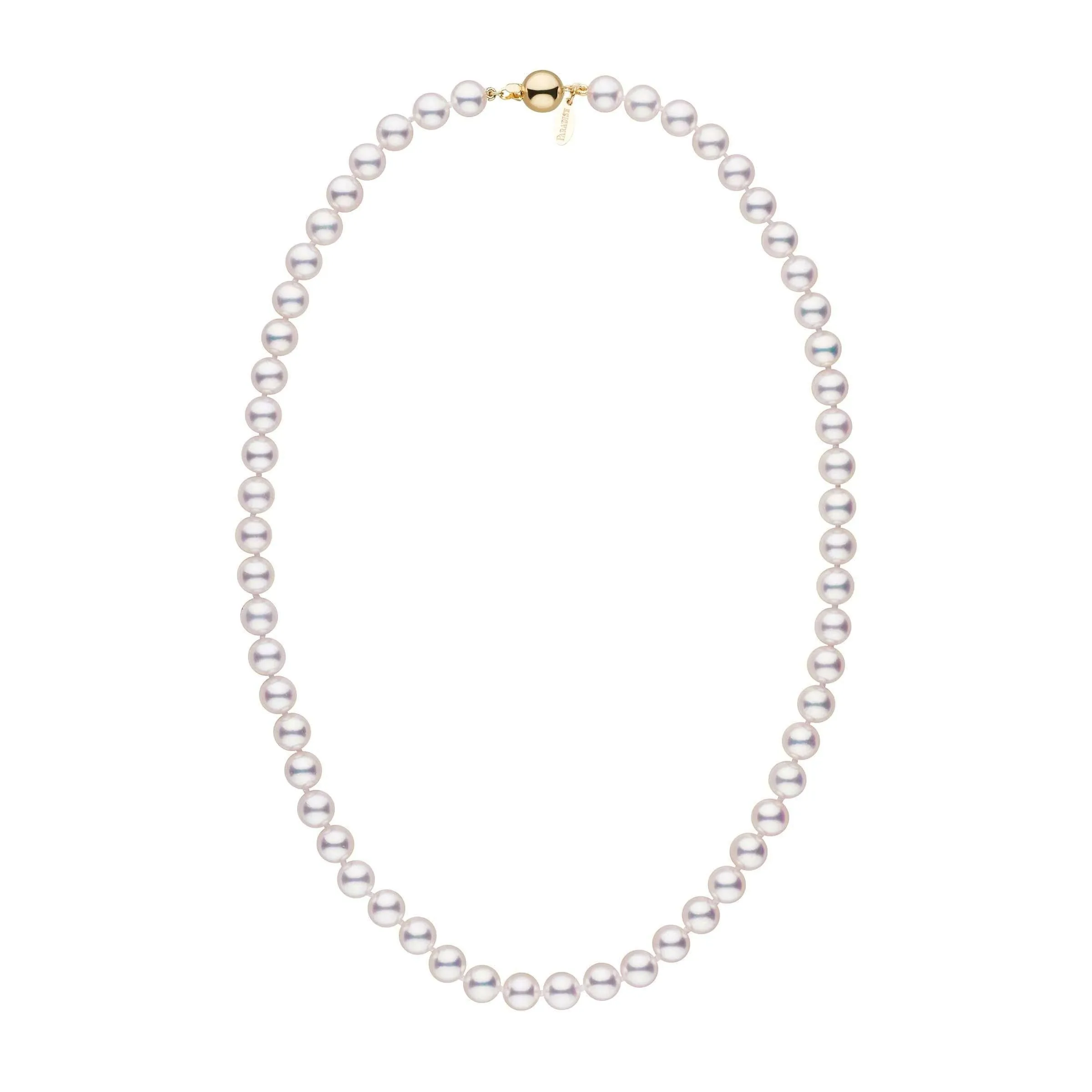 7.0-7.5 mm 18 Inch White Hanadama Akoya Pearl Necklace