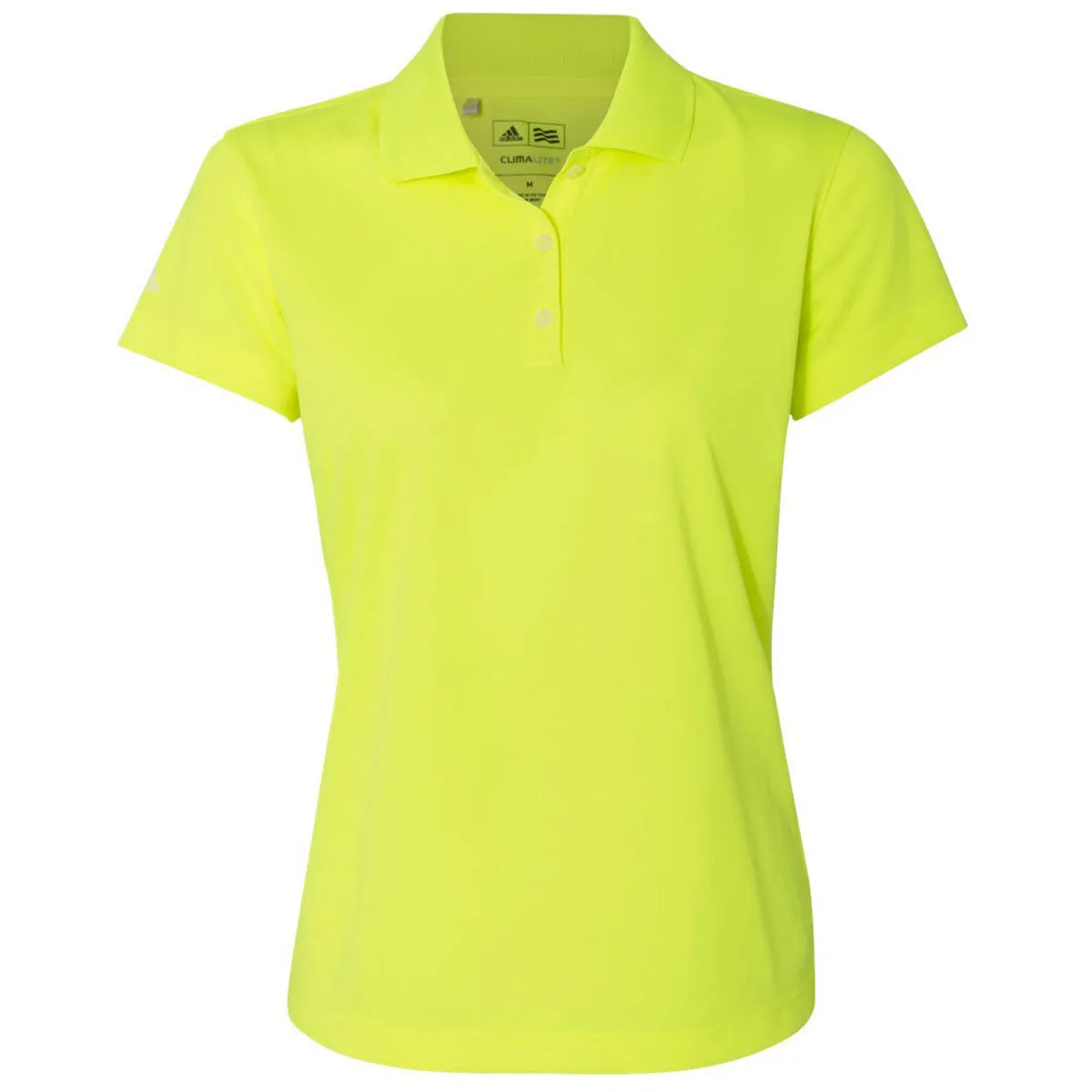 adidas Golf Women's Solar Yellow/White Climalite Basic Sport Shirt