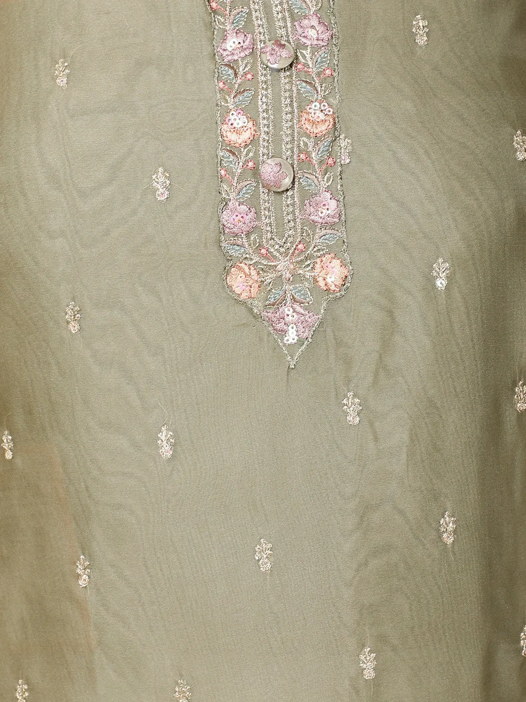 All Over Embroidery Organza Unstitched Suit Piece With Dupatta