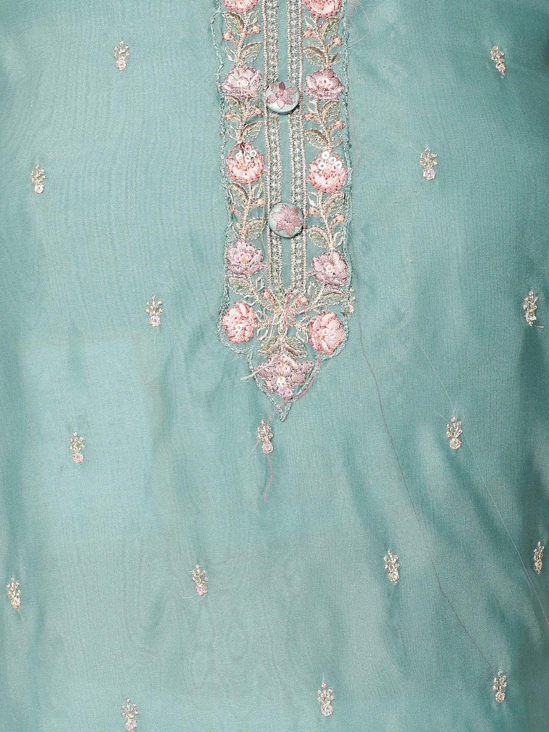 All Over Embroidery Organza Unstitched Suit Piece With Dupatta