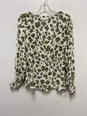 Animal Print Blouse Long Sleeve Loft, Size L