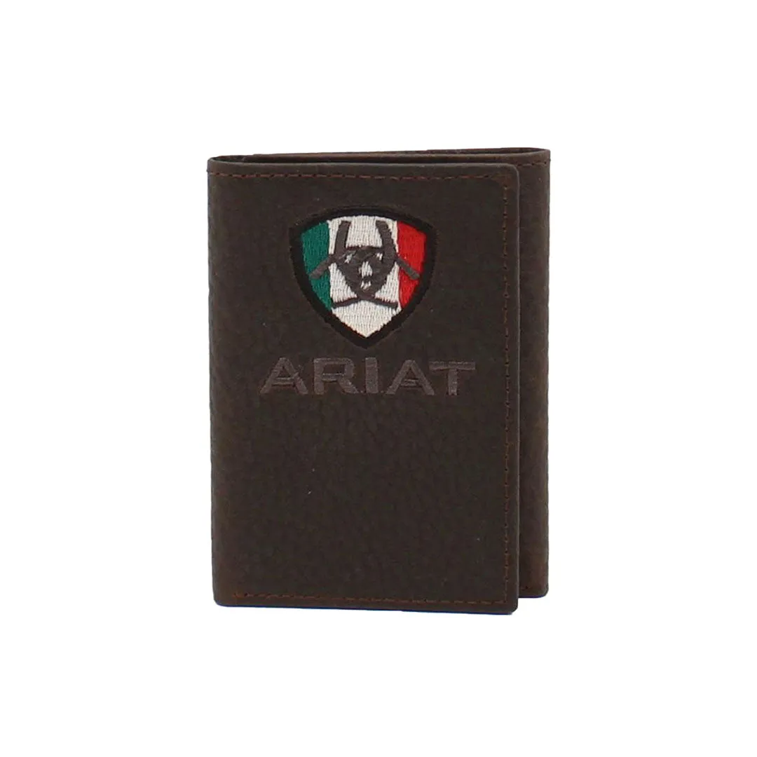 Ariat Men's Mexico Flag Logo Trifold Wallet