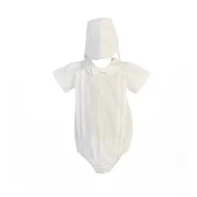 Baby Boys White Celtic Cross Christening Hat Romper 0-18M