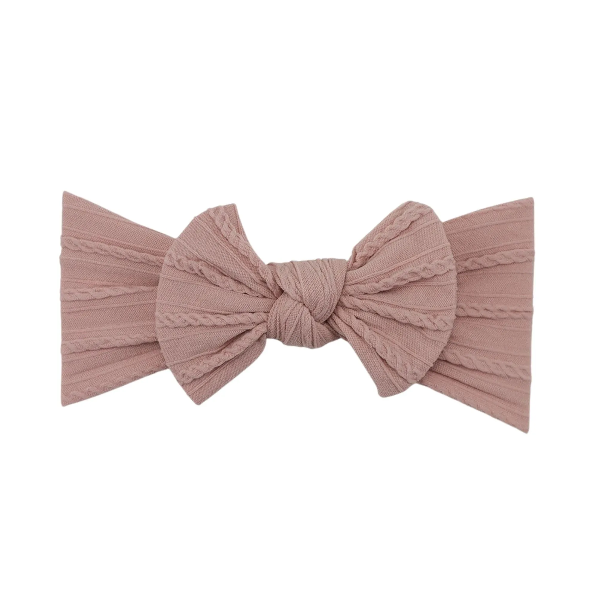 Baby Top Knot Single Bow Headband Blush