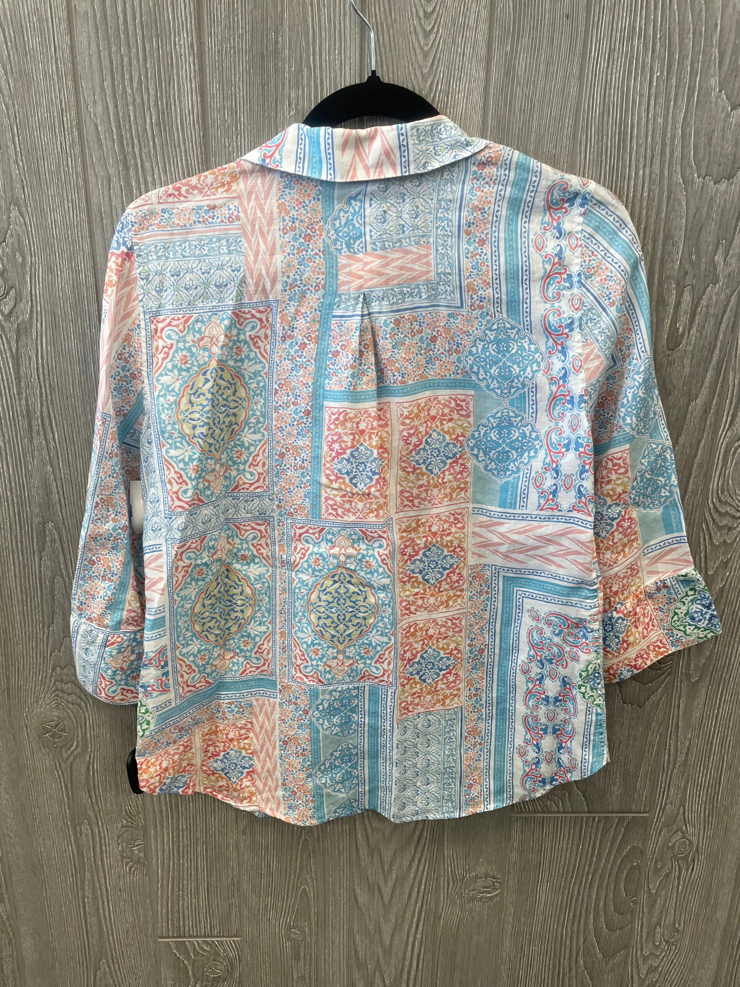 Blouse 3/4 Sleeve By Chicos In Blue, Size: S