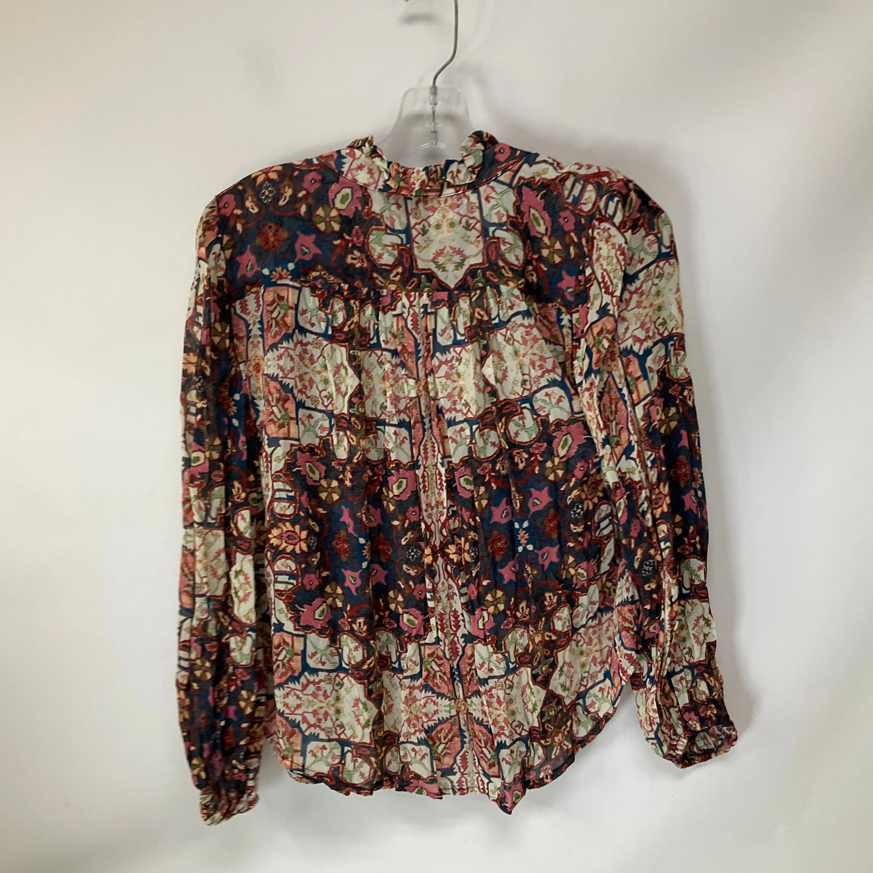 Blouse Long Sleeve By Anthropologie In Multi-colored, Size: M