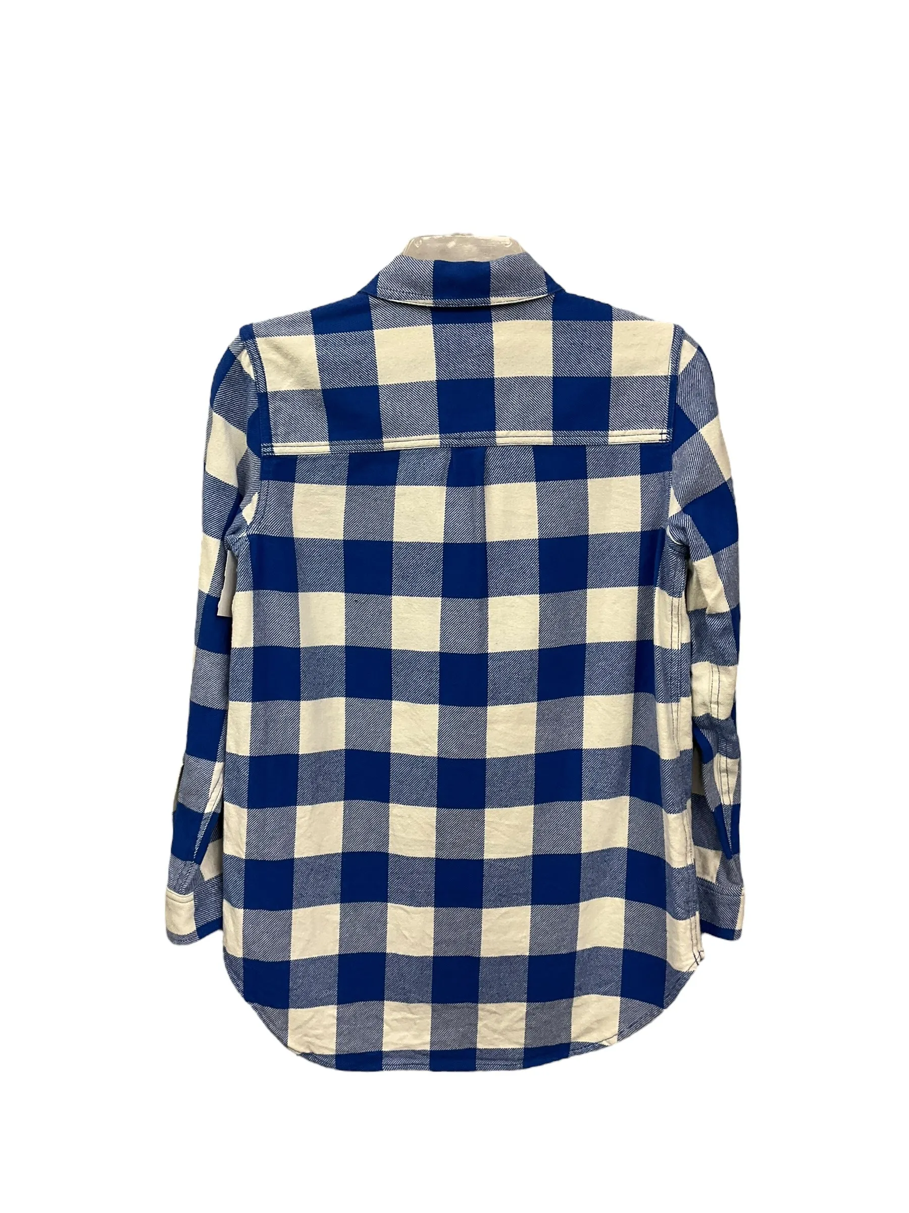 Blouse Long Sleeve By Madewell In Blue & White, Size: Xs