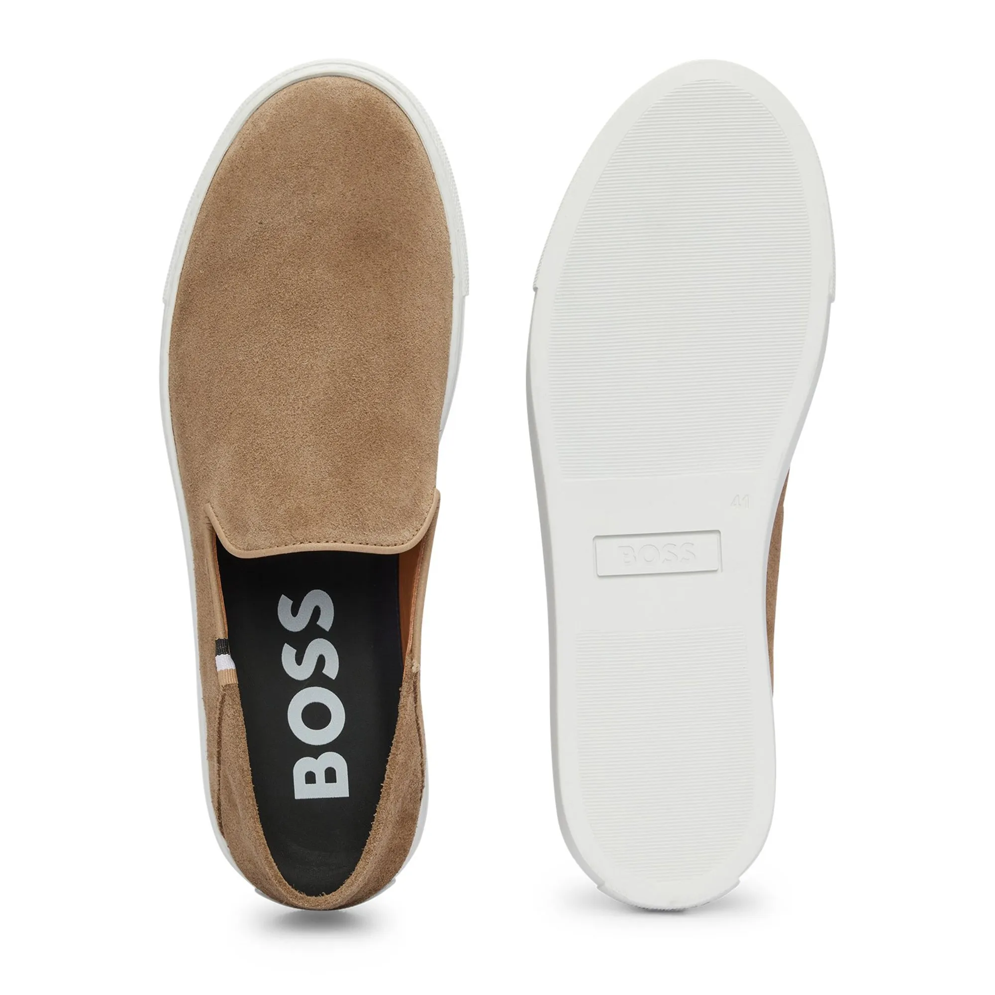 Boss Rey Slon Slip On Shoe - Beige Suede