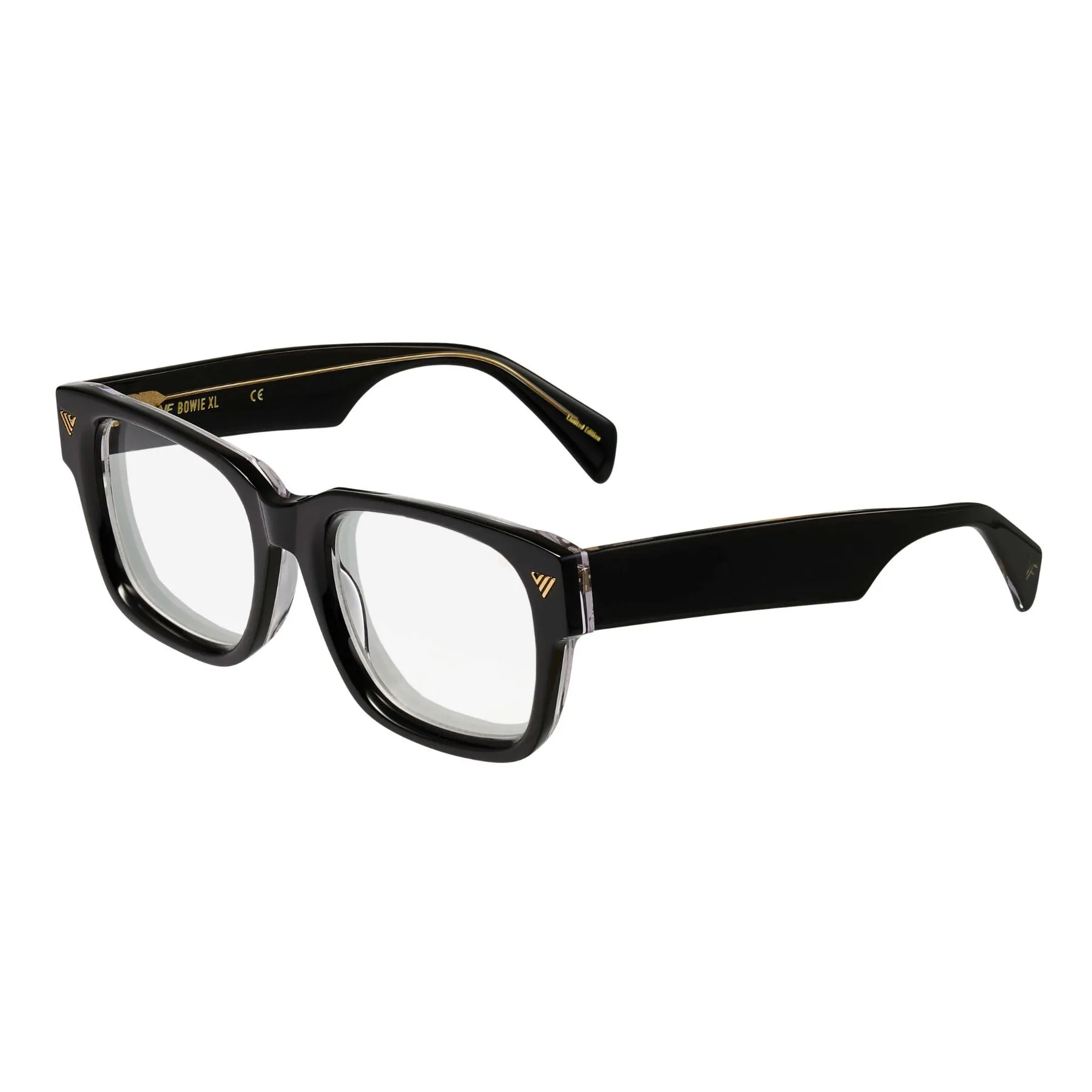 Bowie XL Black and Clear Acetate