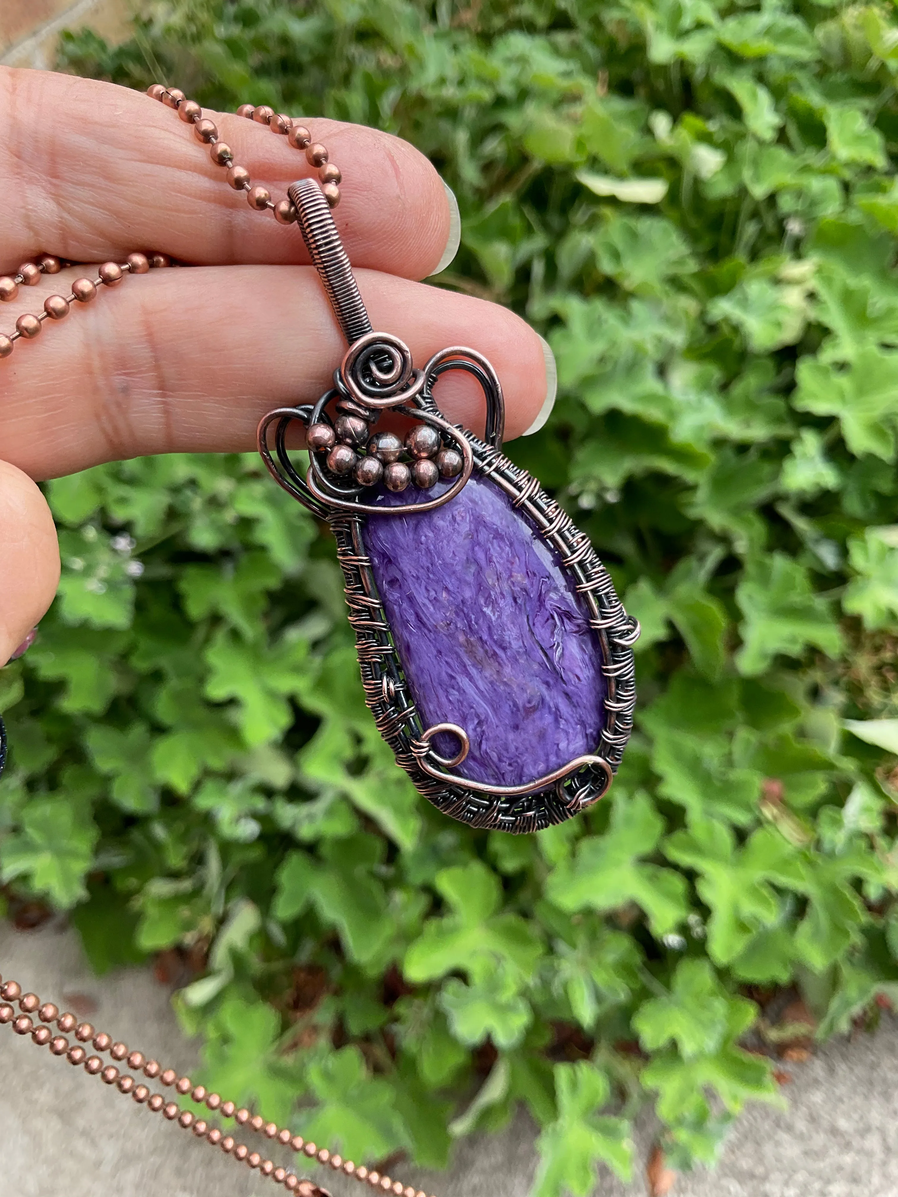 Charoite Wire Wrapped Pendant