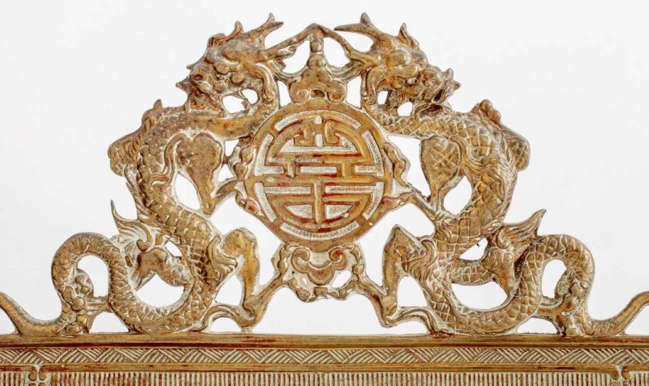 Chinese Brass Double Happiness Mirror, 20th Century