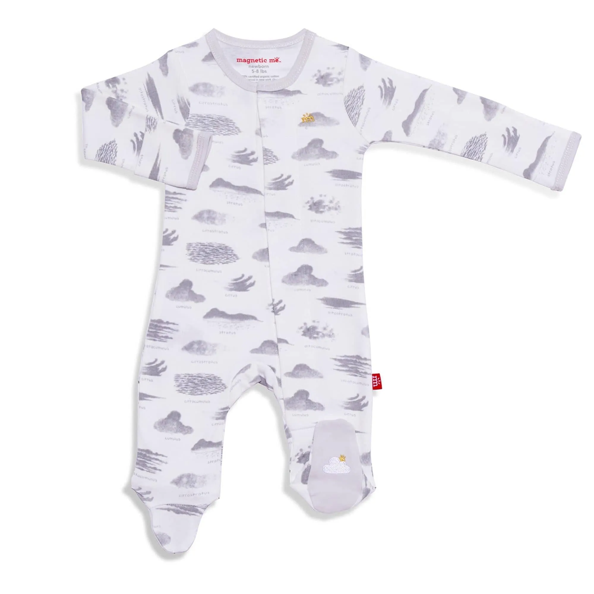 cloud mine organic cotton magnetic footie