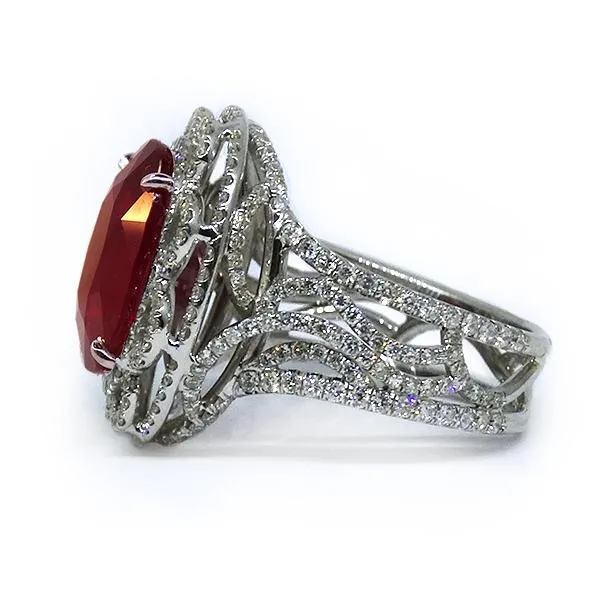 Dena Kemp Oval Ruby and Diamond Ring