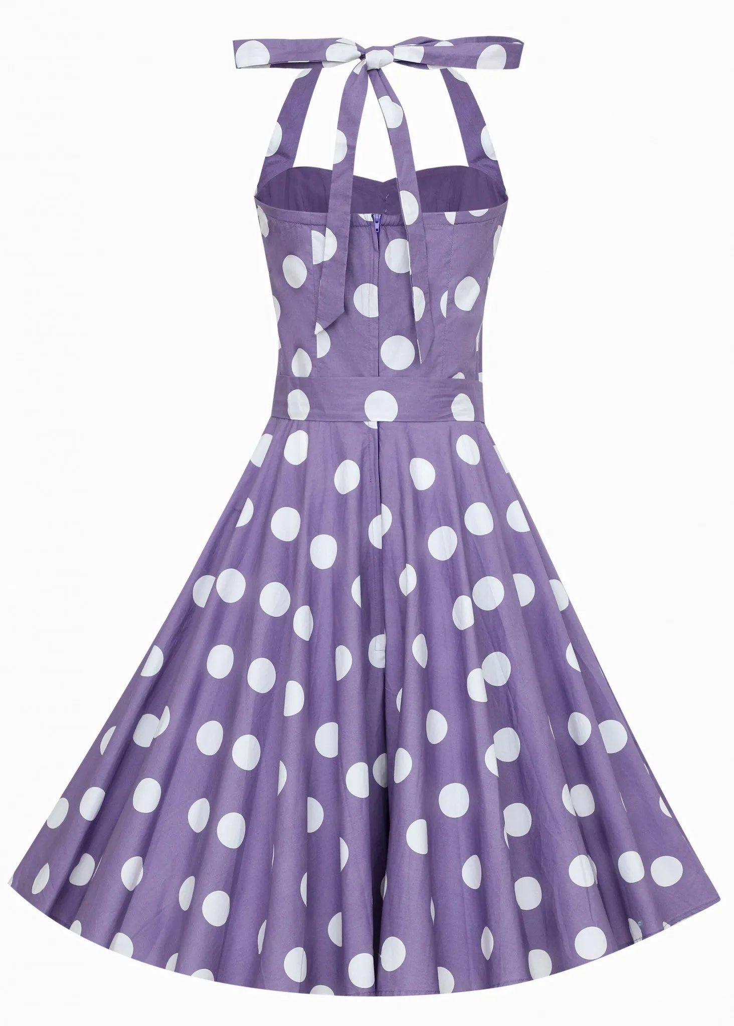 Dolly And Dotty 1950's Rockabilly Purple Halter Neck Dress