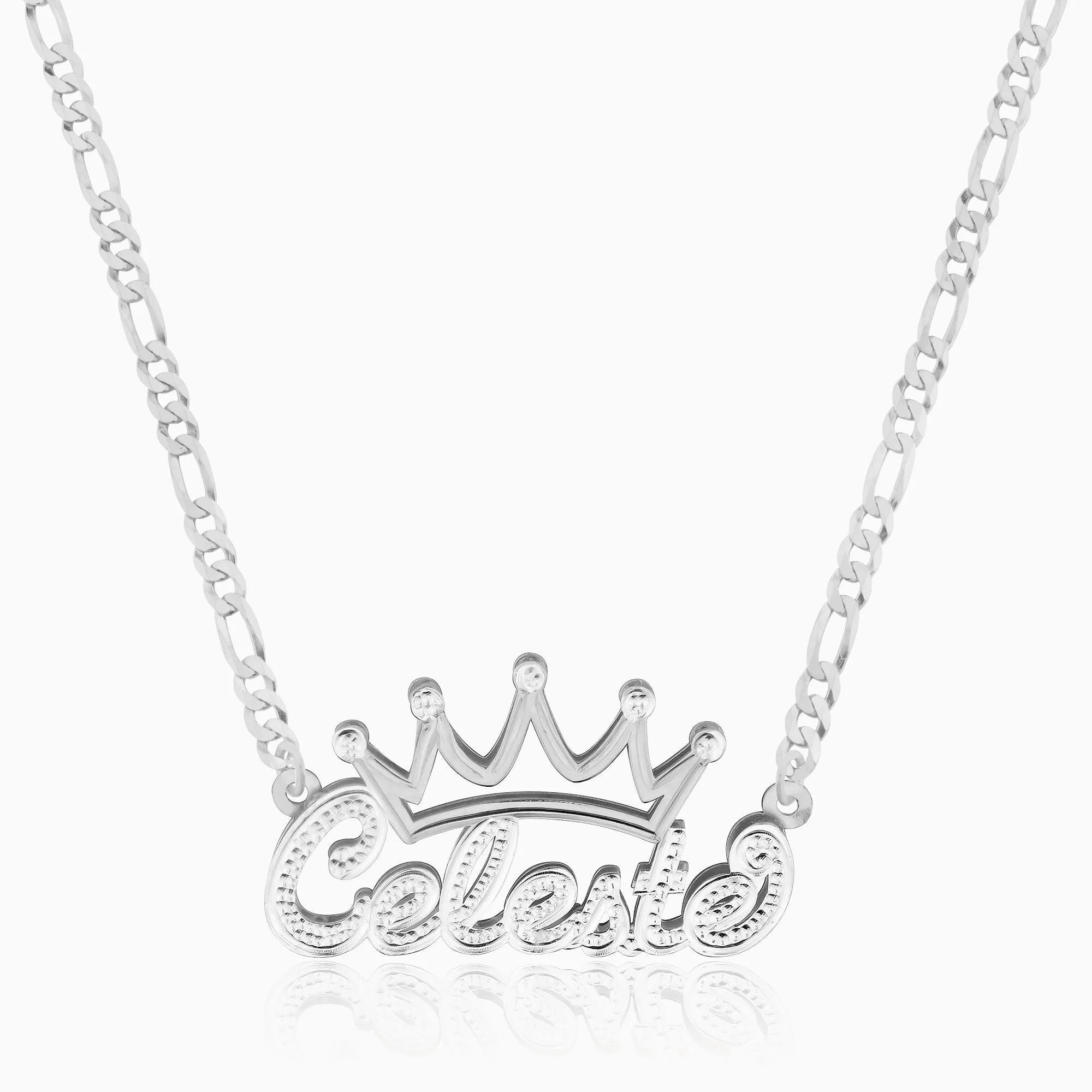 Double Plated Crown Name Necklace