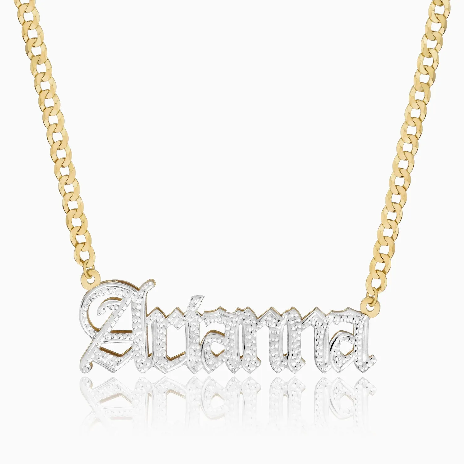 Double Plated Gothic Name Necklace