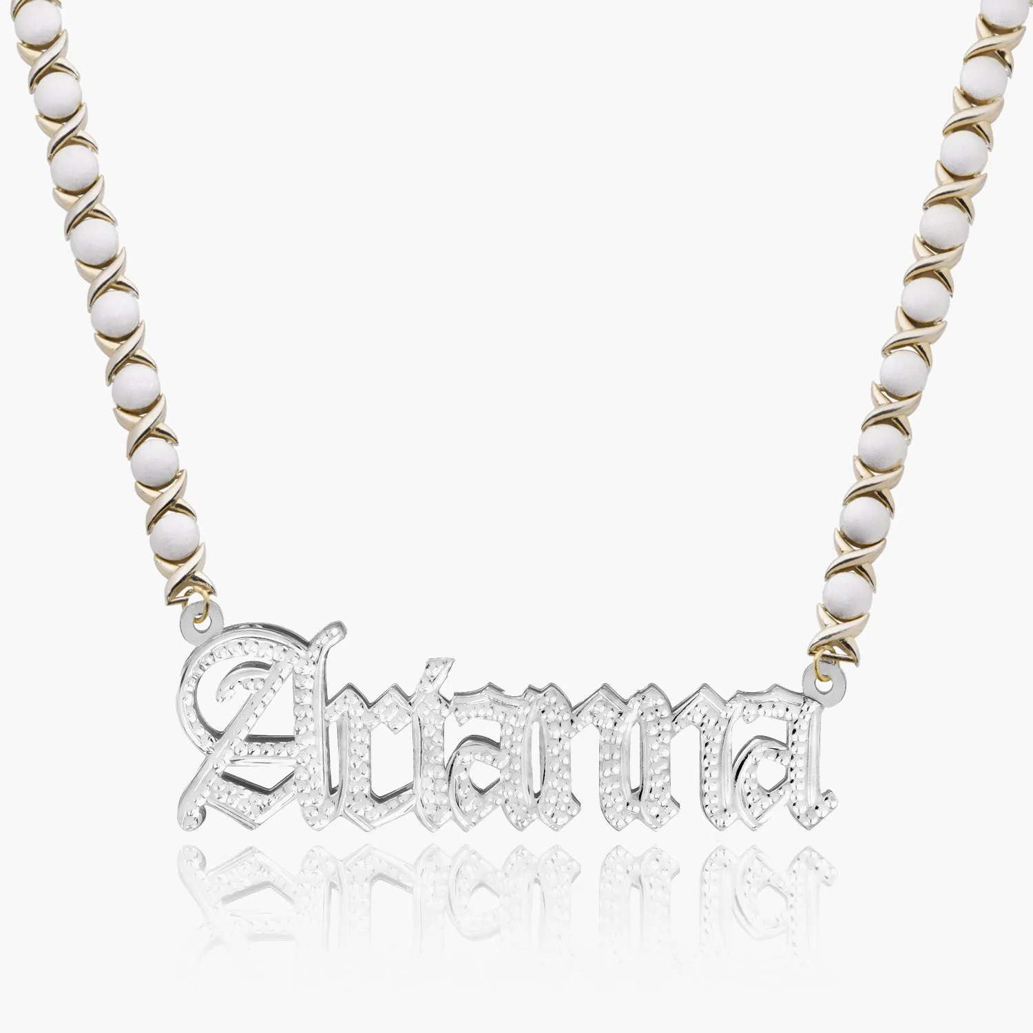 Double Plated Gothic Name Necklace