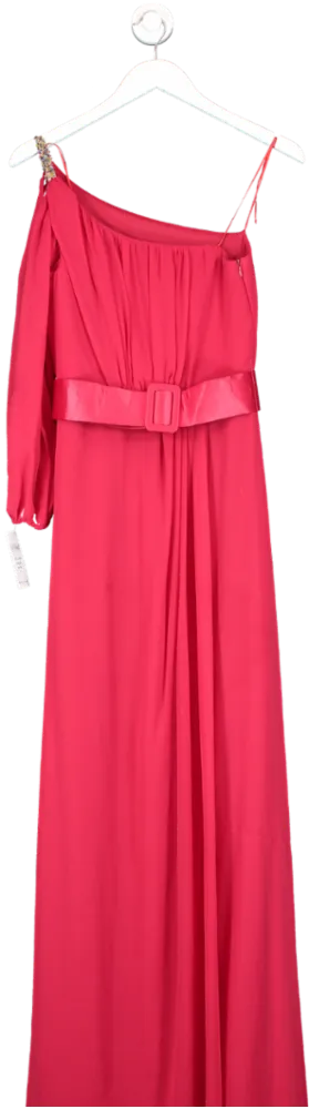 dupple Red One Sleeve Maxi Dress UK S