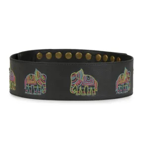 Elephant Hand embroidered black Bust belt