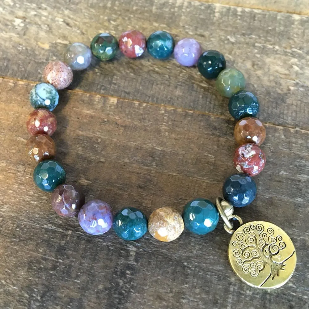 Faceted Fancy Jasper 'Protection' Bracelet