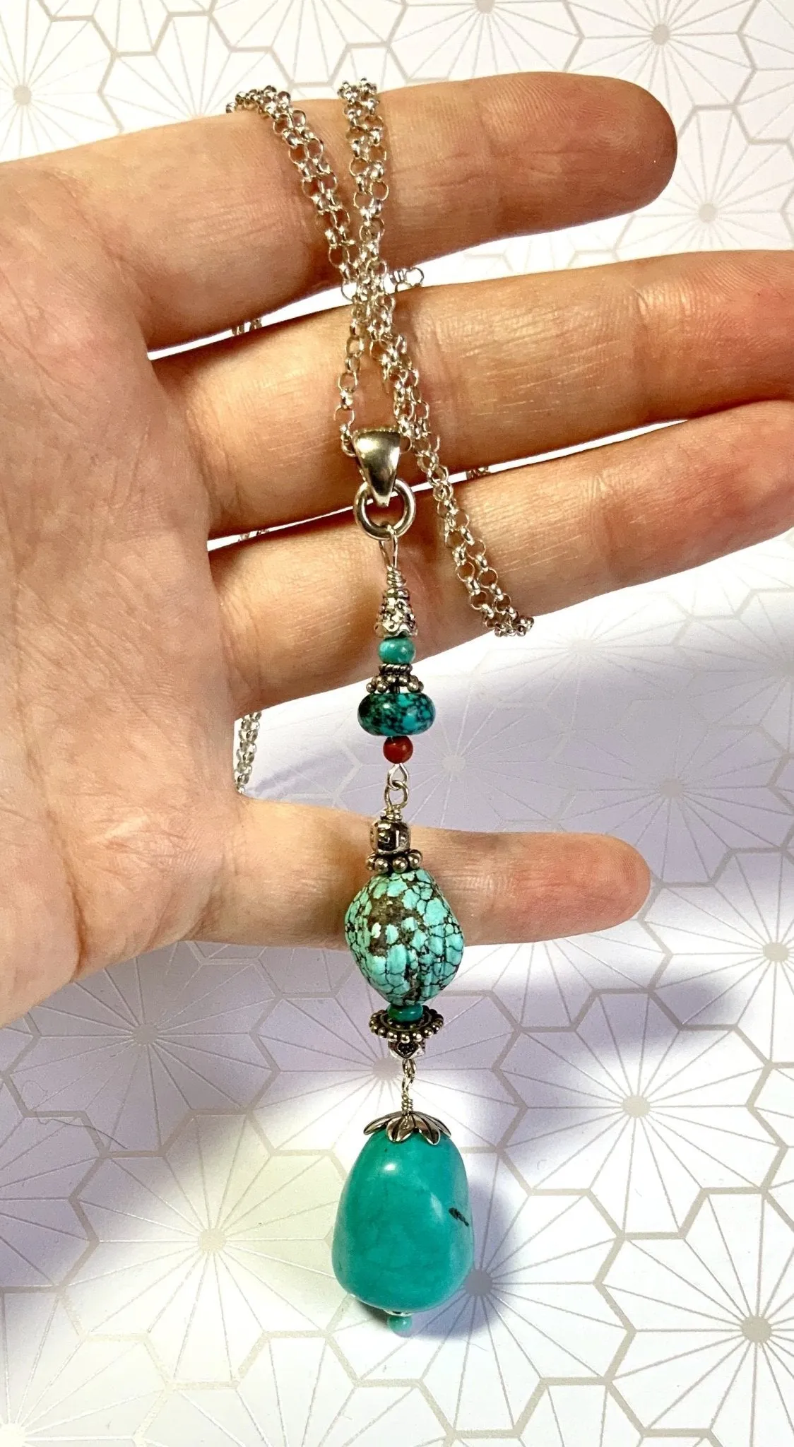 Falling Waters Turquoise Pendant