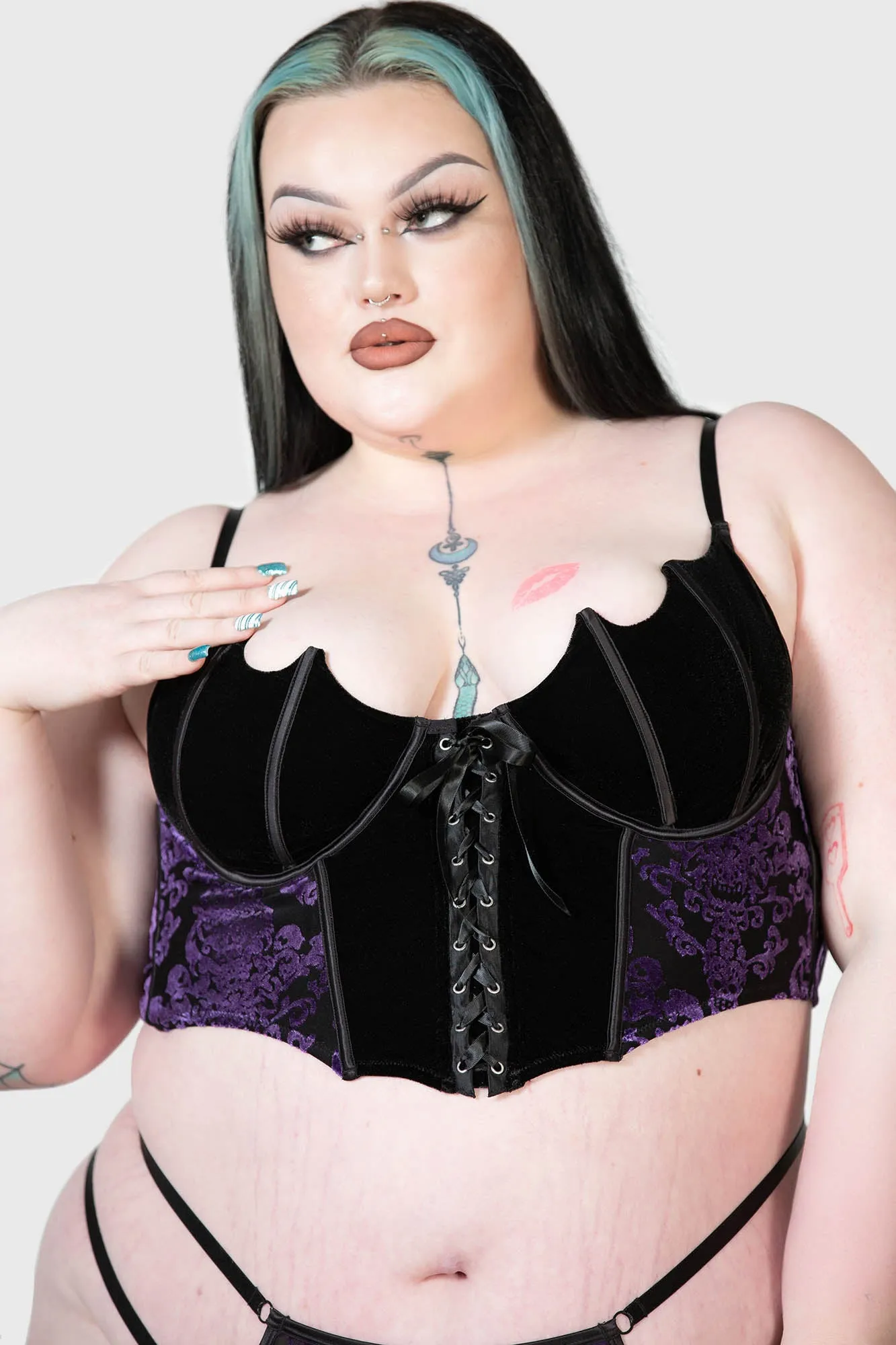 Fang Burnout Velvet Bustier [PLUS]