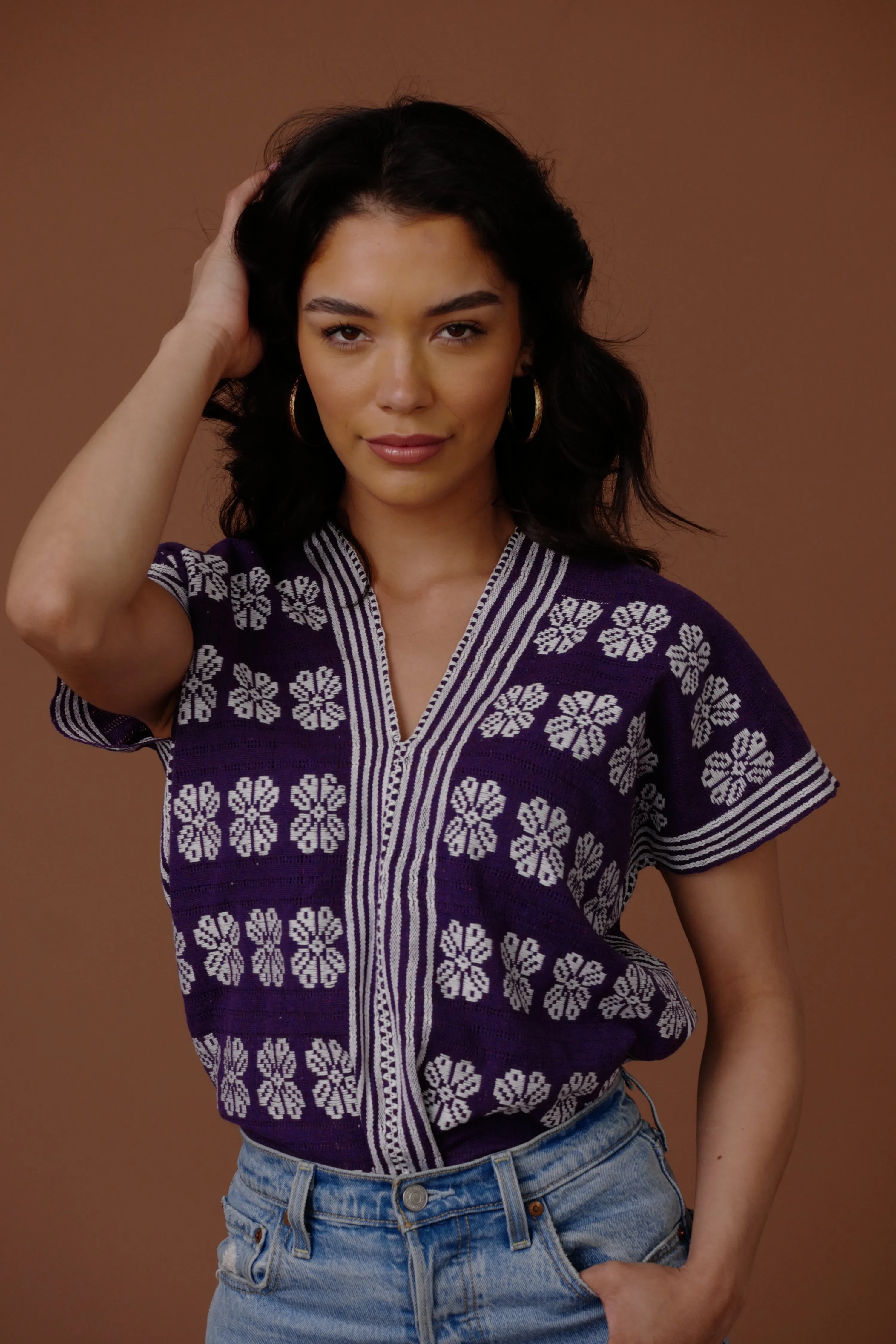 GARDENIA V NECK / PURPLE