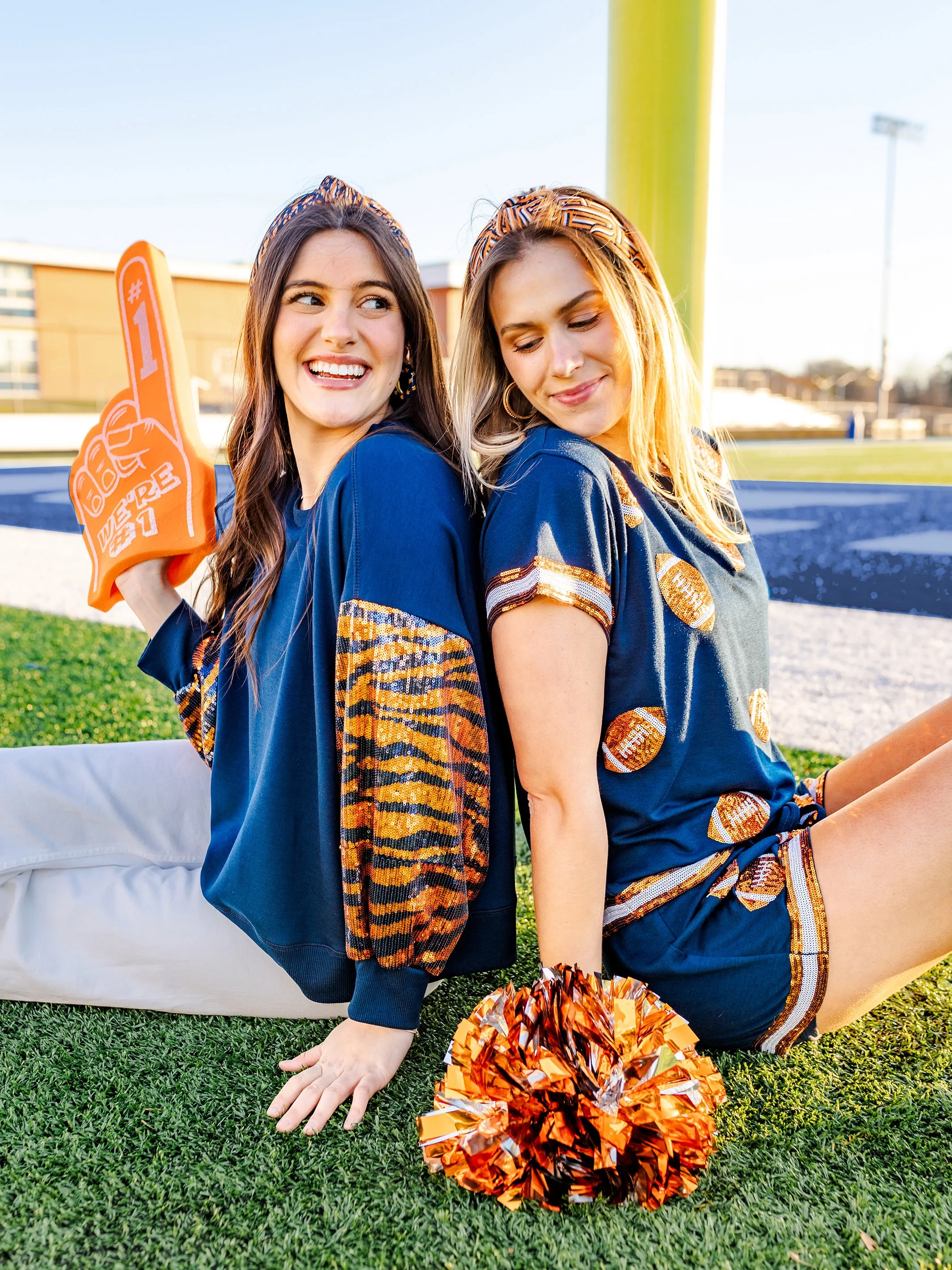 Ginny Shorts | Navy   Orange