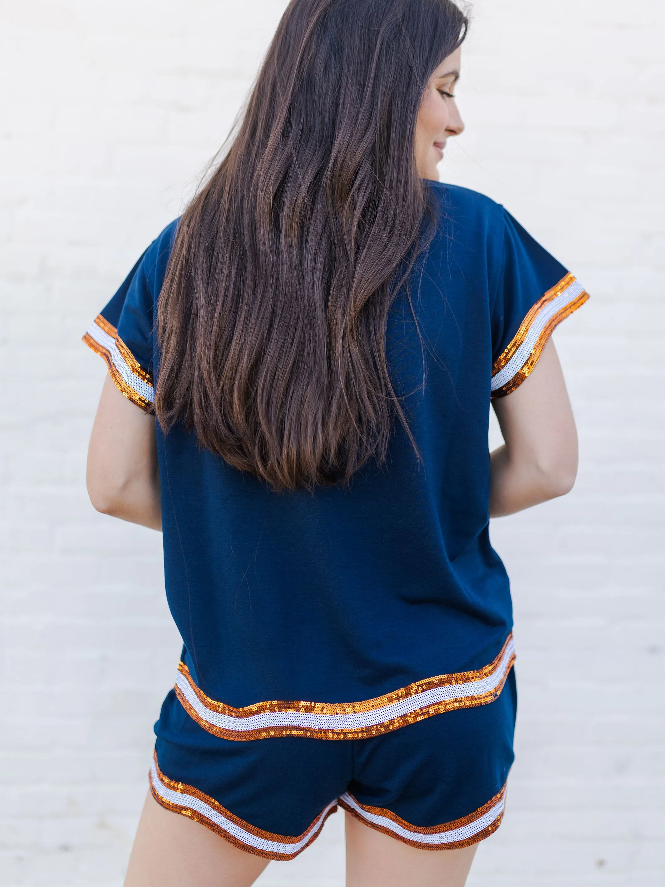 Ginny Shorts | Navy   Orange