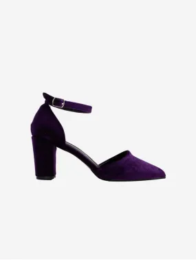 Gisele Vegan Velvet Ribbon Heels | Purple