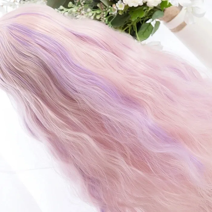 HARAJUKU LOLITA PINK PURPLE MIXTURE LONG CURLY WIG BY90071