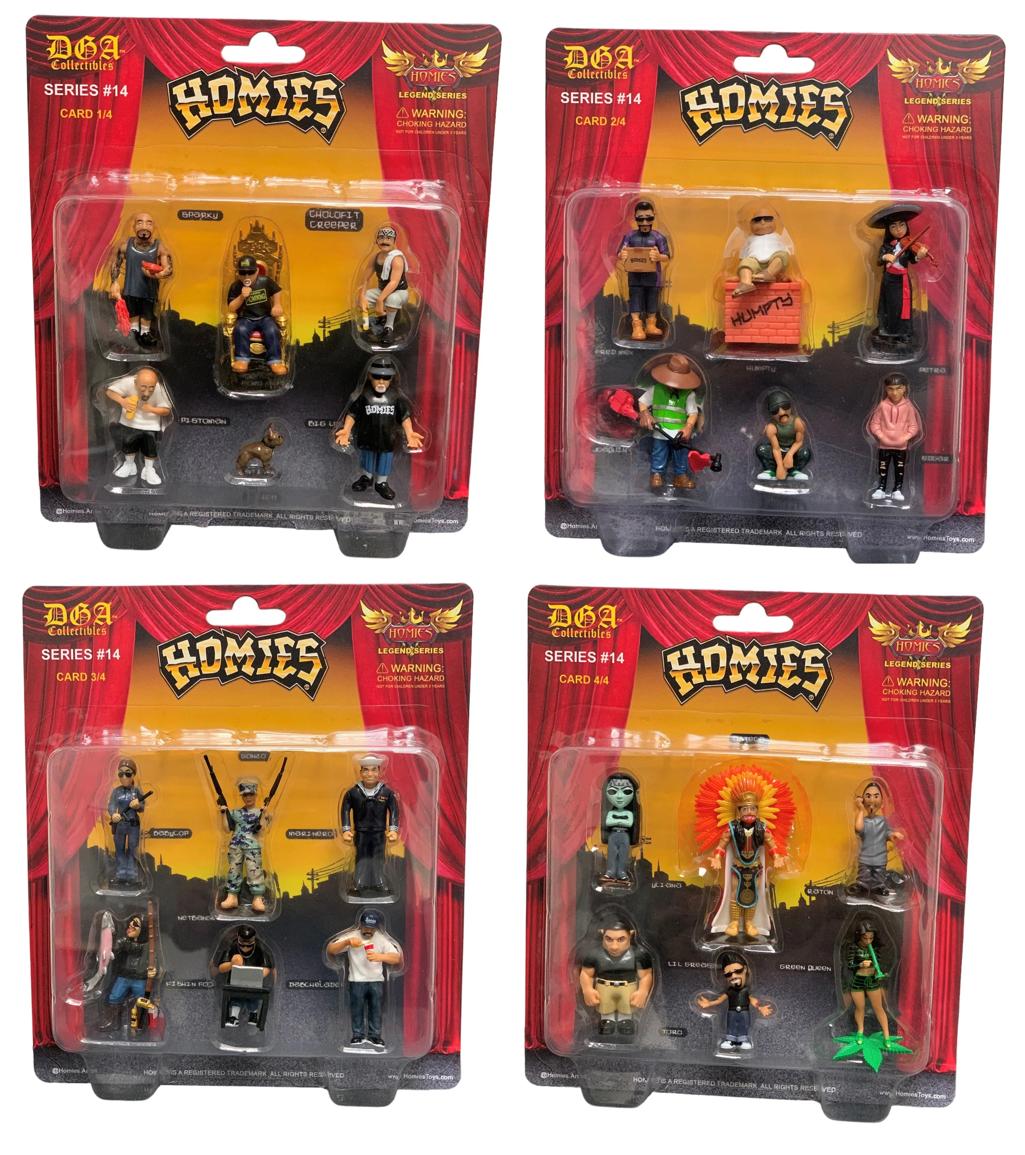 HOMIES Series 14 - Blister Card Set of 4  (24 Figures Total)