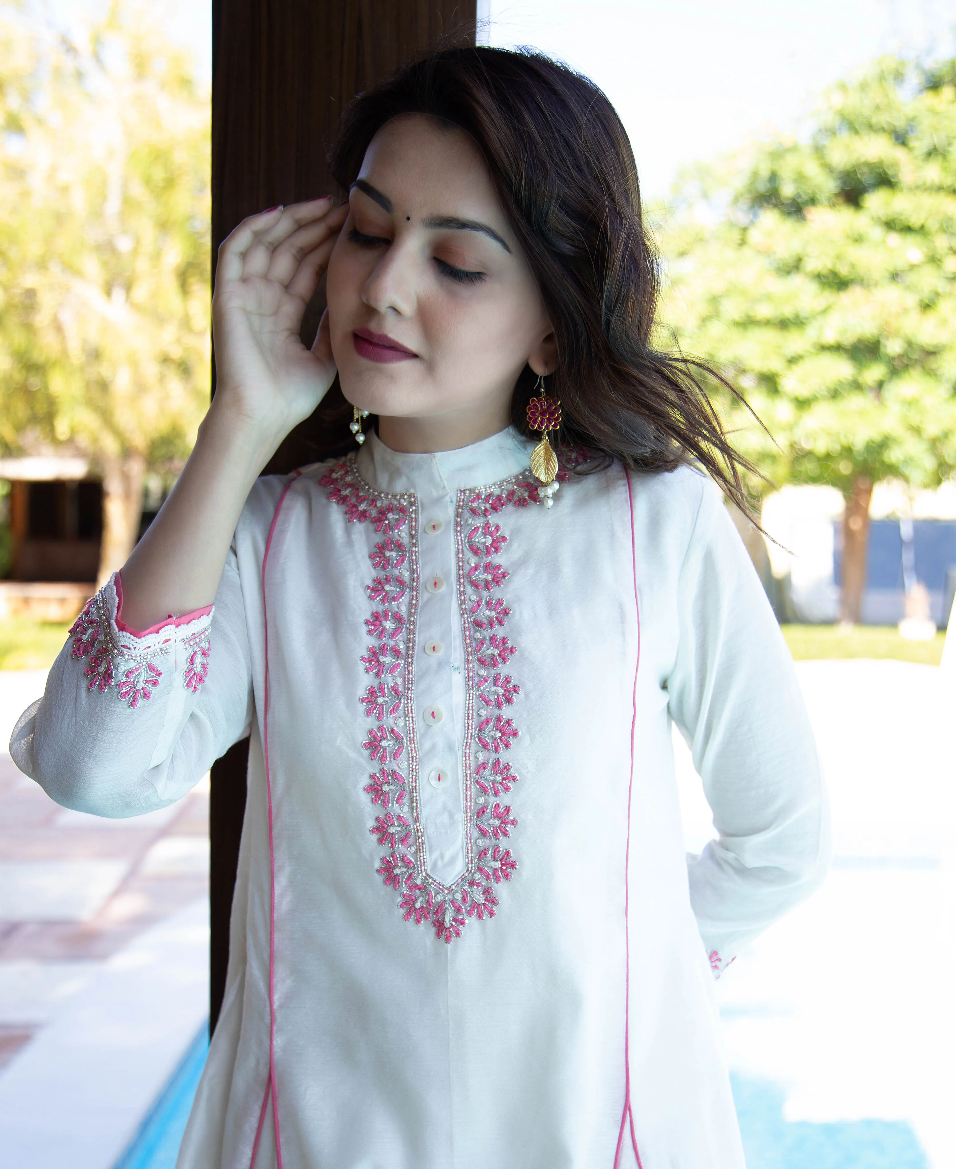 Isha Hand Embroidered A-Line Kurta