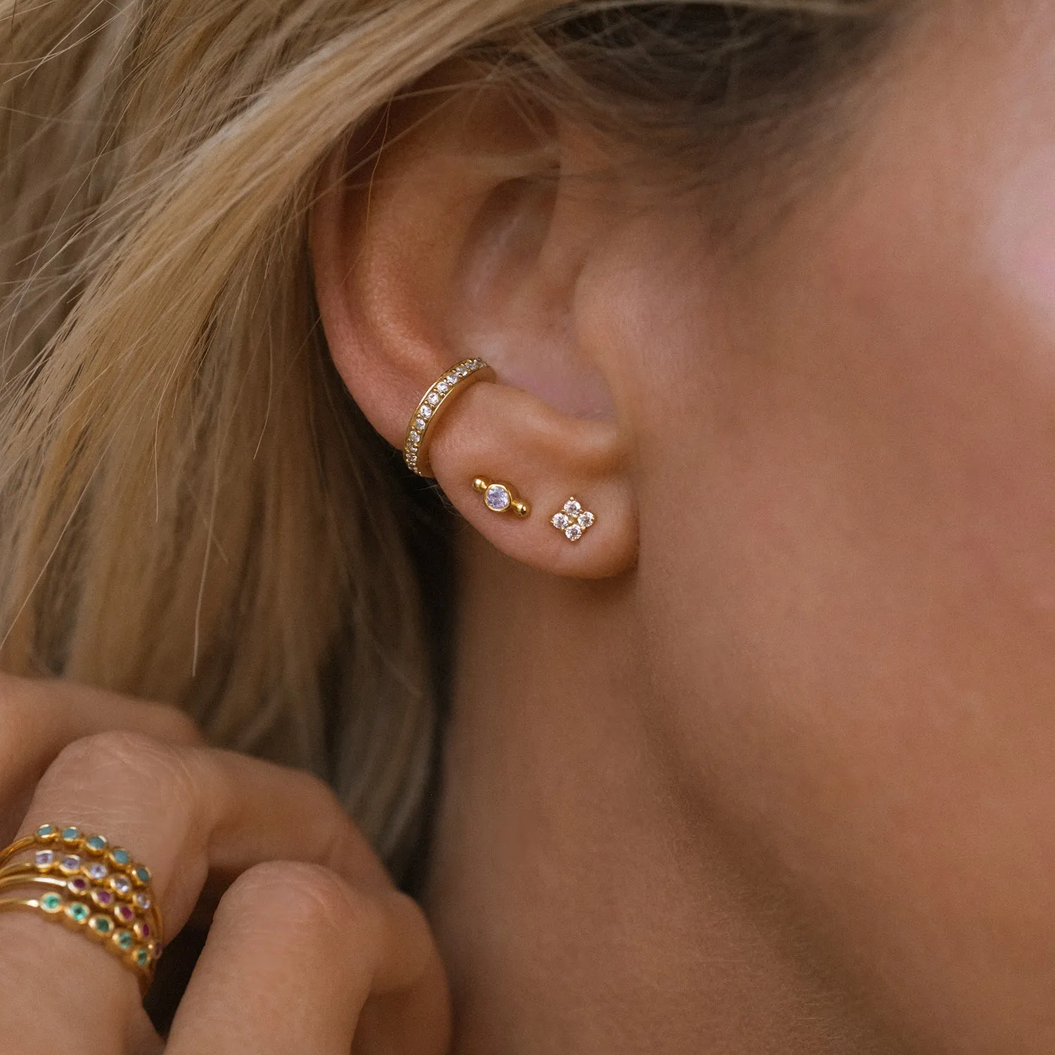 Isla Studs | Gold & CZ