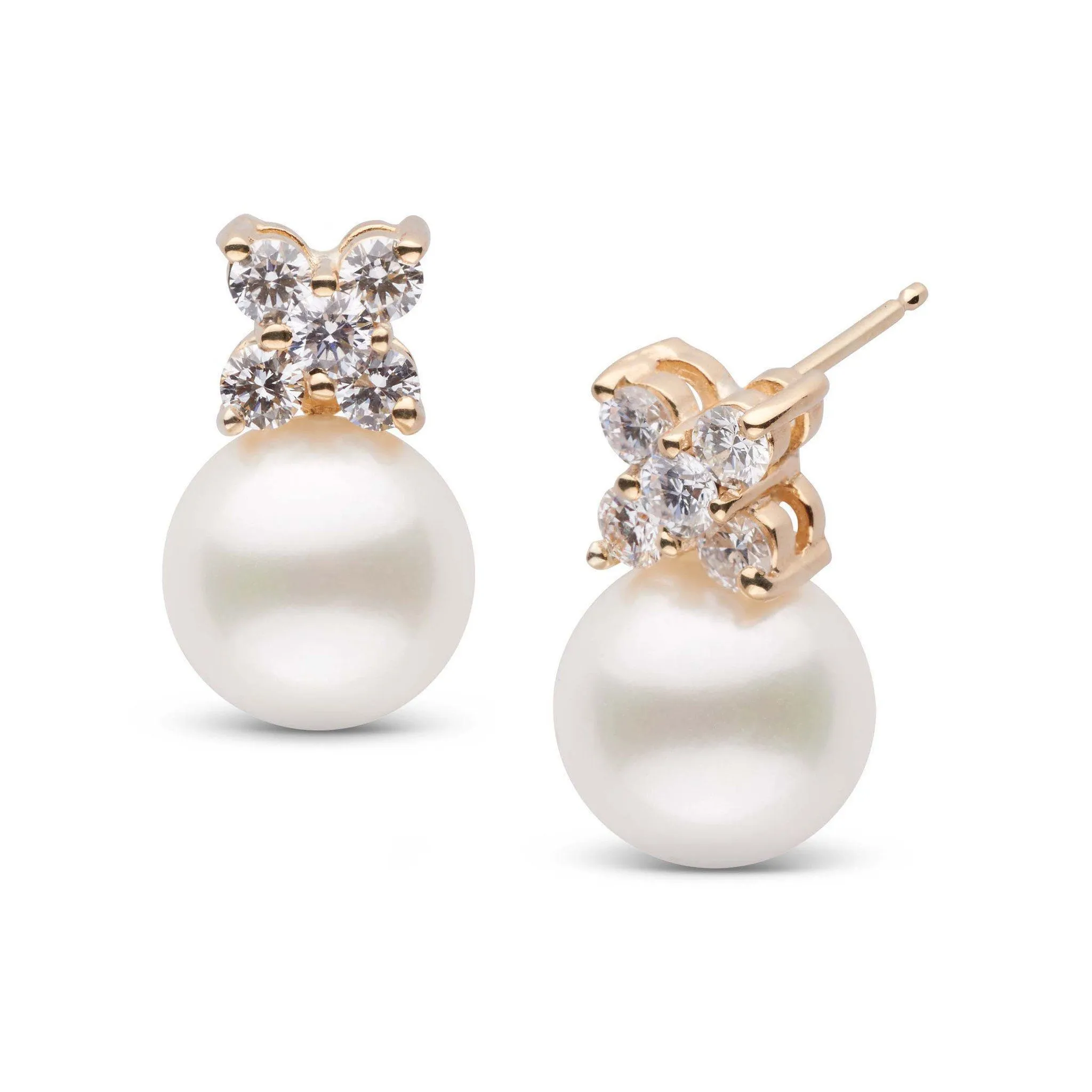 Kiss Collection Freshadama 9.0-10.0 mm Pearl and Diamond Earrings