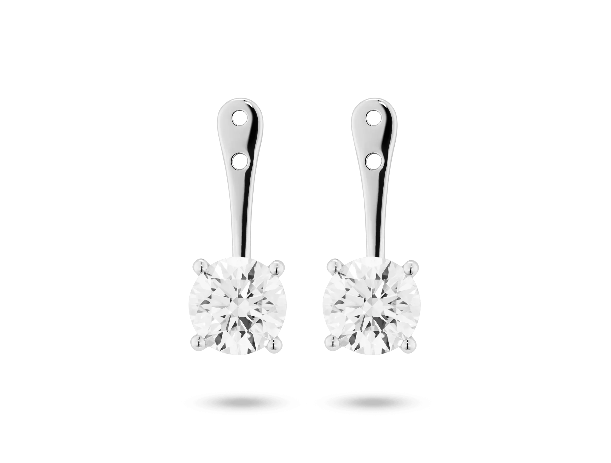 Lab-Grown Diamond 2ct. tw. Round Brilliant Solitaire Ear Jacket Earrings | White