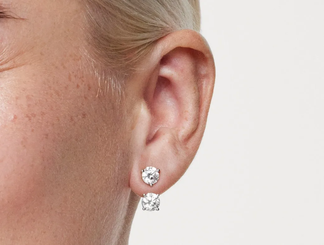 Lab-Grown Diamond 2ct. tw. Round Brilliant Solitaire Ear Jacket Earrings | White