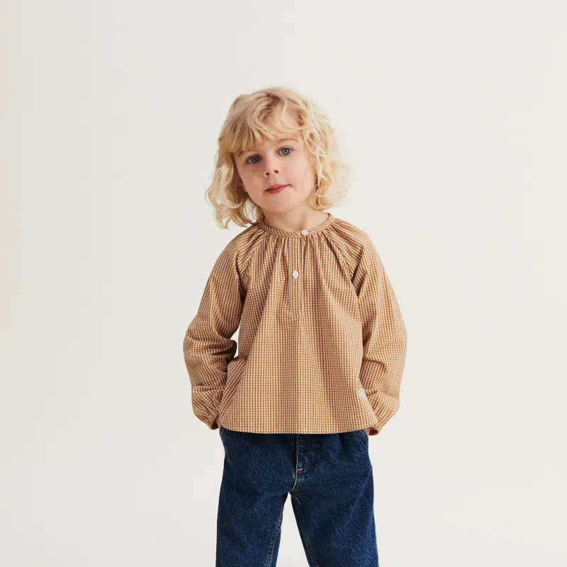 Liewood Alfa Blouse Shirt - Check Golden Caramel/Sandy