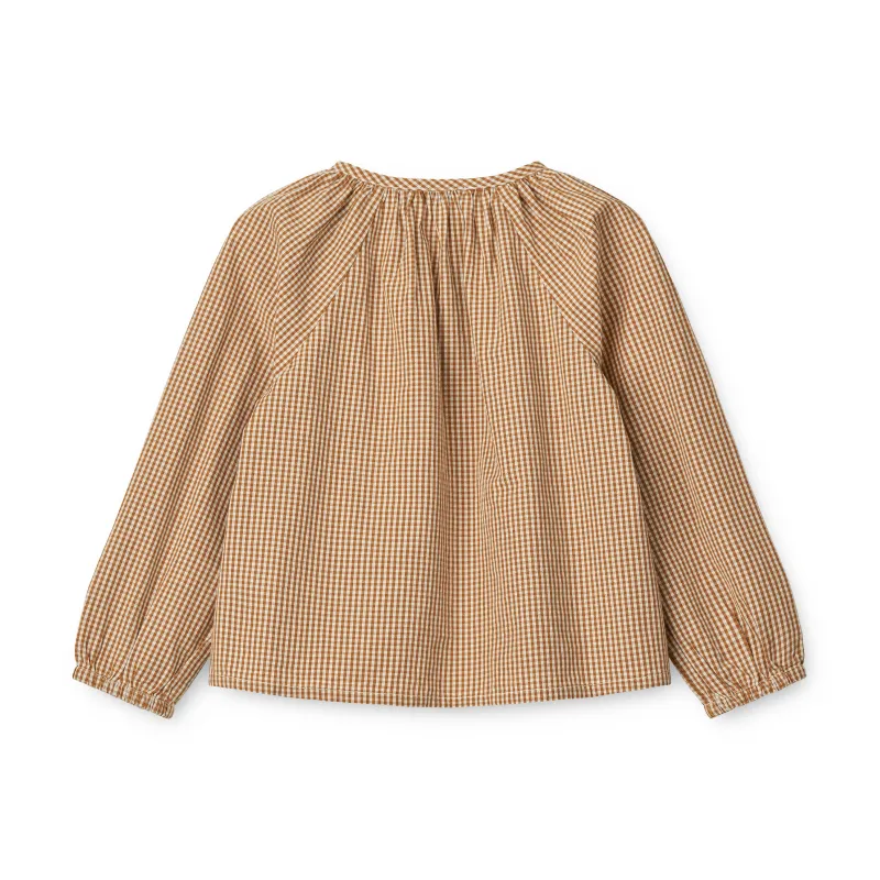 Liewood Alfa Blouse Shirt - Check Golden Caramel/Sandy