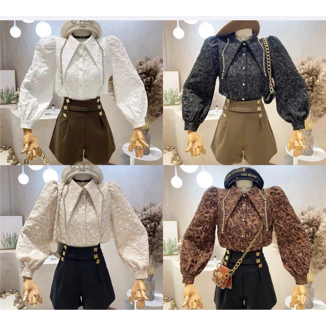 Long Sleeve Lapel Women Shirt