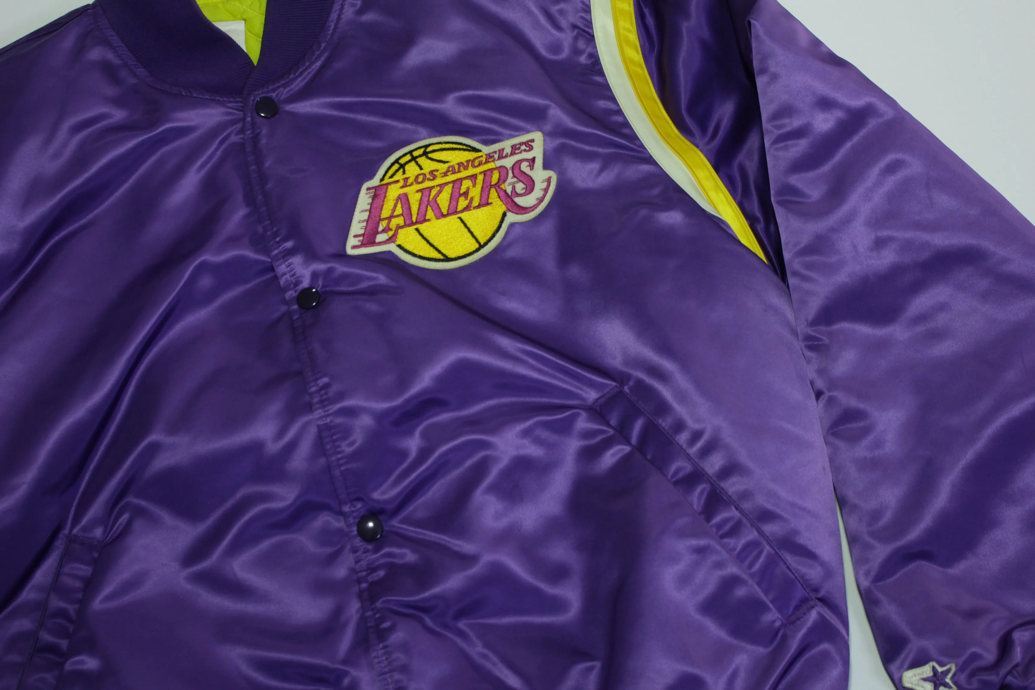 Los Angeles Lakers Vintage 80's Satin Starter Made in USA Quilt Lined NBA Jacket