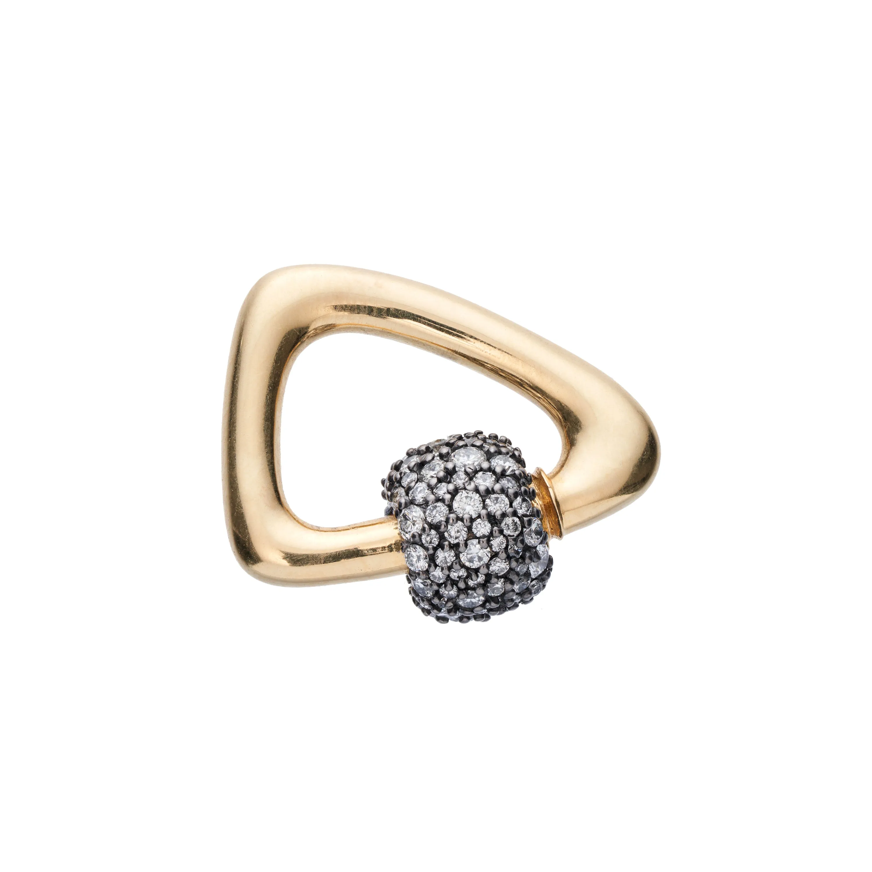 Marla Aaron 18k Yellow Gold Stoned Diamond Freeform Lock