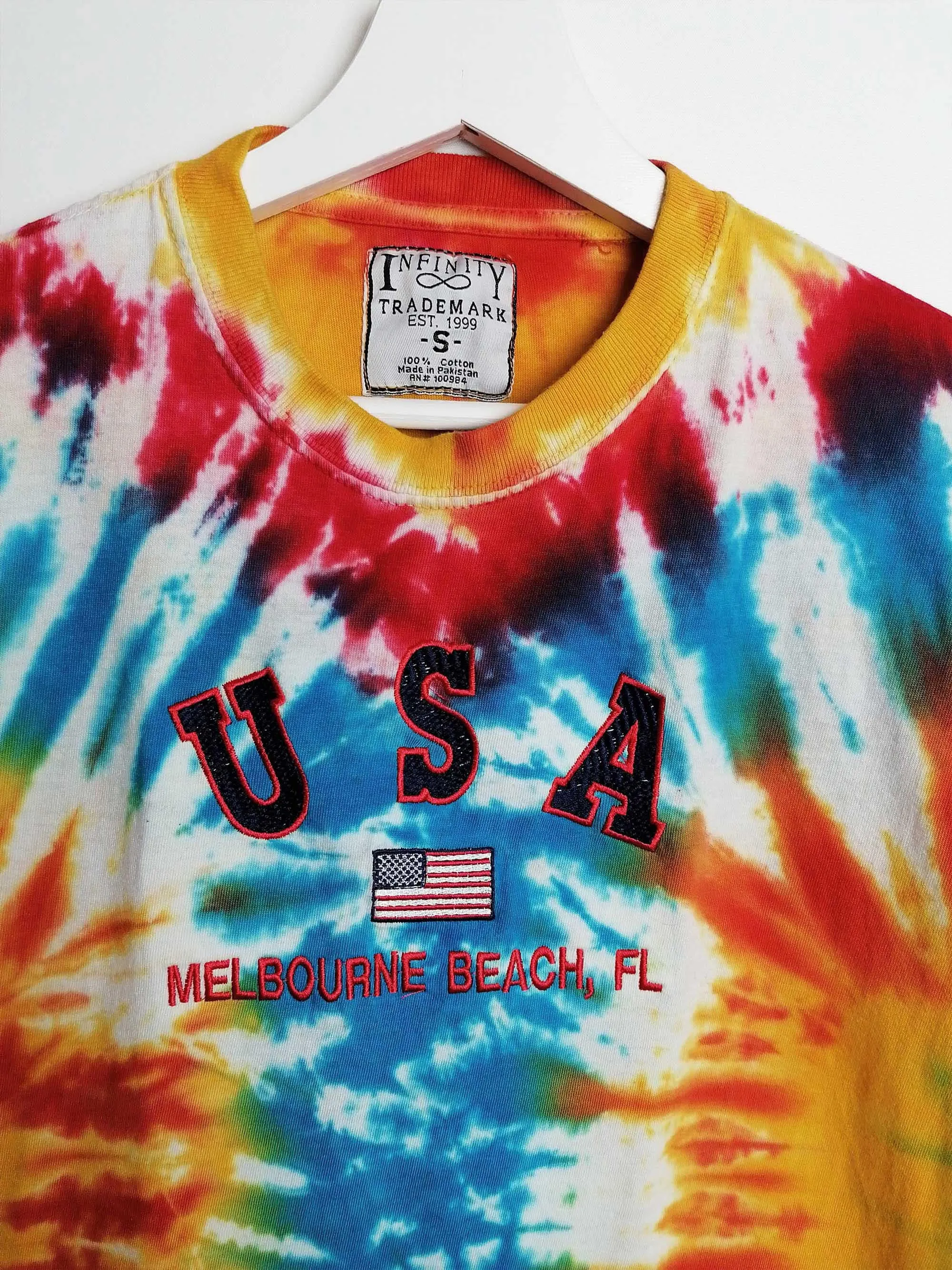 Melbourne Beach Florida Rainbow Tie Dye T-shirt - size S