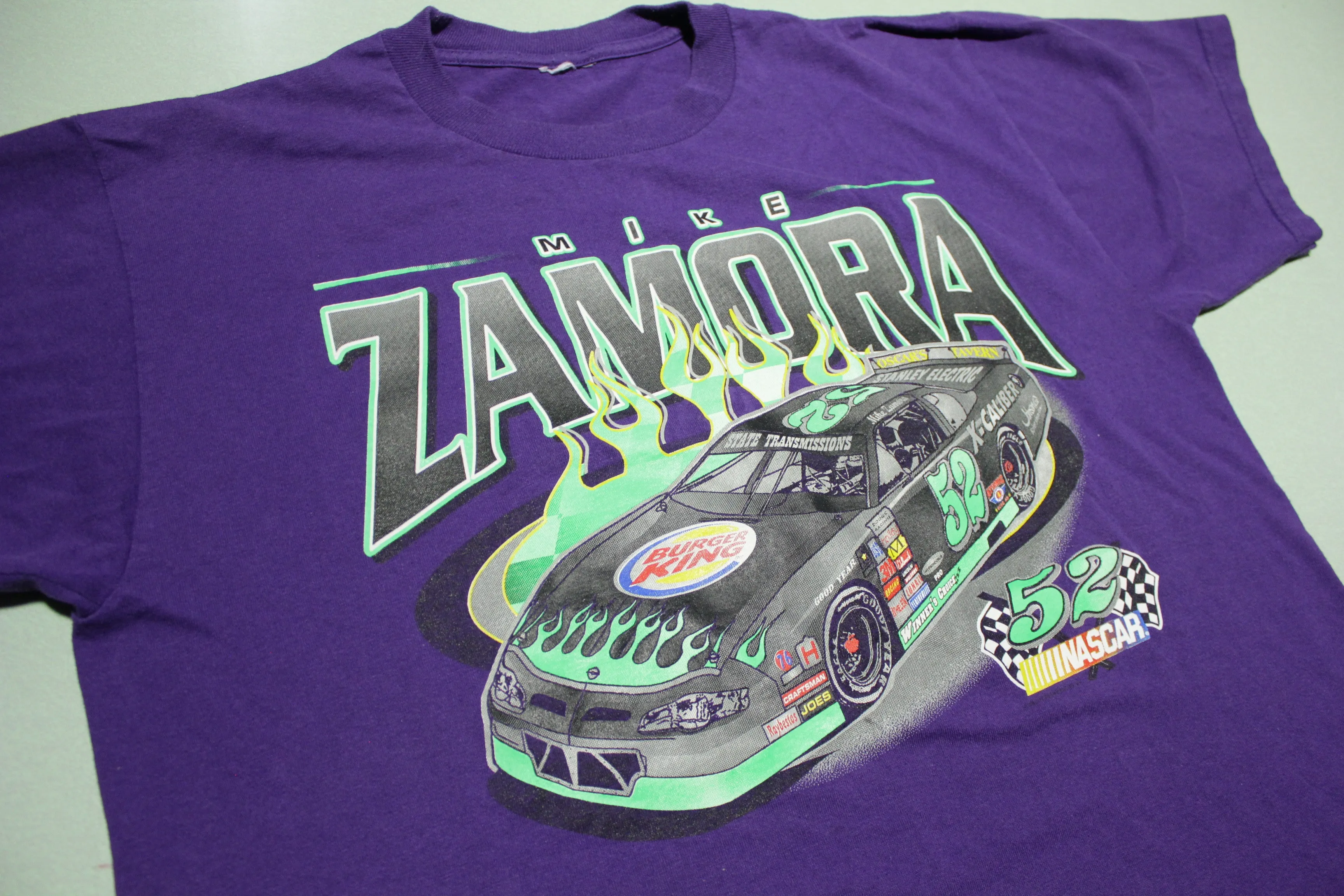 Mike Zamora Vintage Nascar Burger King 52 Auto Racing T-Shirt